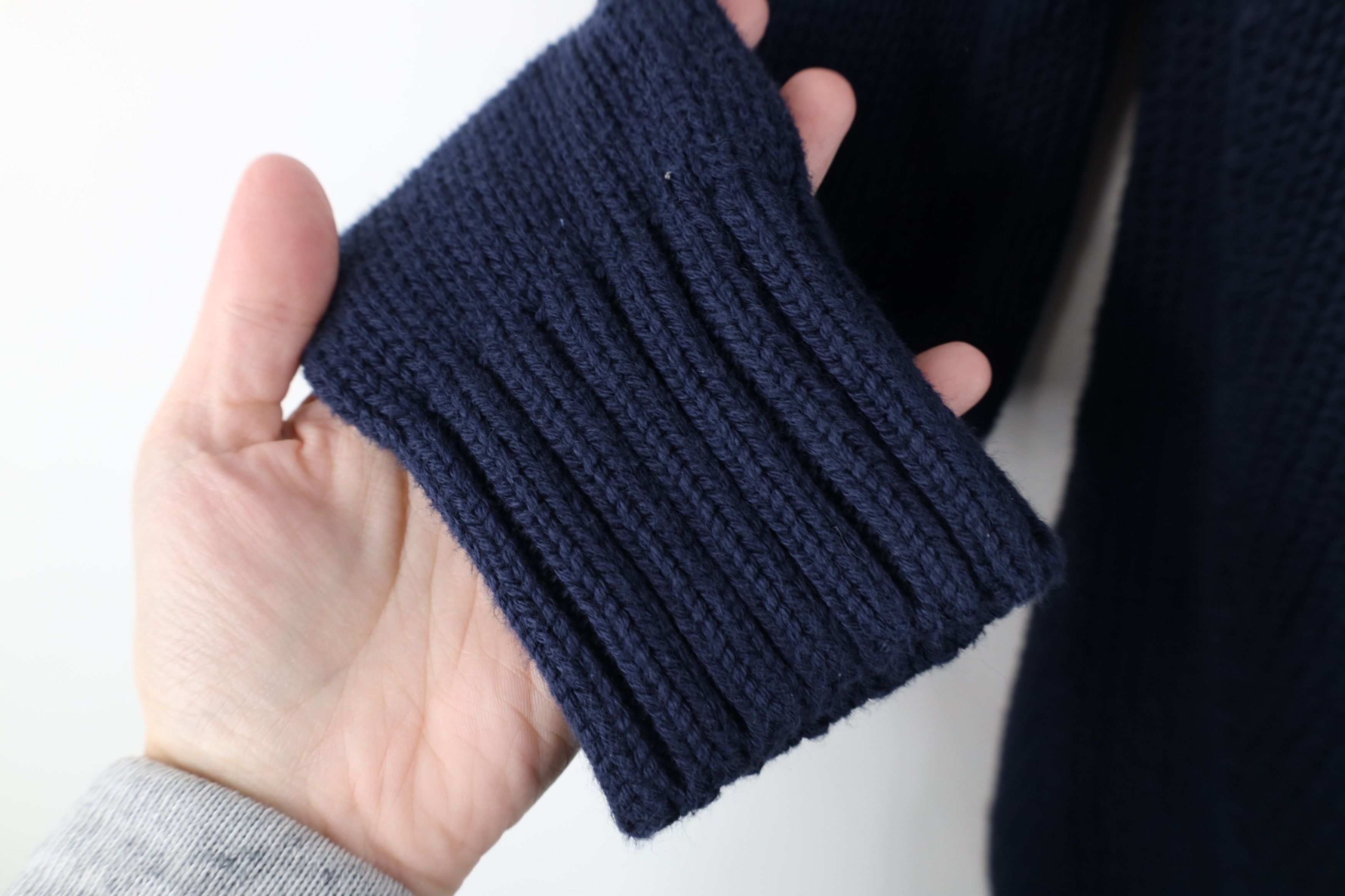J.Crew Vintage J Crew Baggy Marled Knit Sweater Navy Blue Cotton Size S / US 4 / IT 40 - 7 Thumbnail