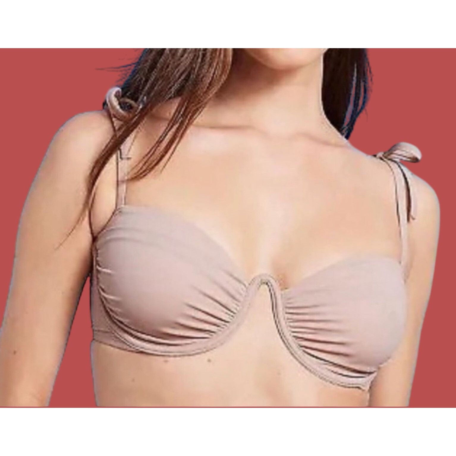 Other Shade & Shore - Women's Tie Shoulder Underwired Ruched Bikin Size ONE SIZE - 1 Thumbnail