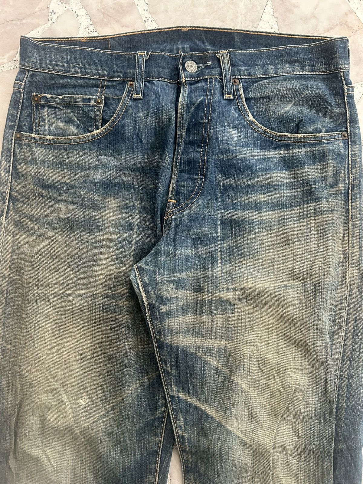 Levi's Levis 501 Japan Made Ripped Jeans Vintage Denim Size US 31 - 3 Thumbnail