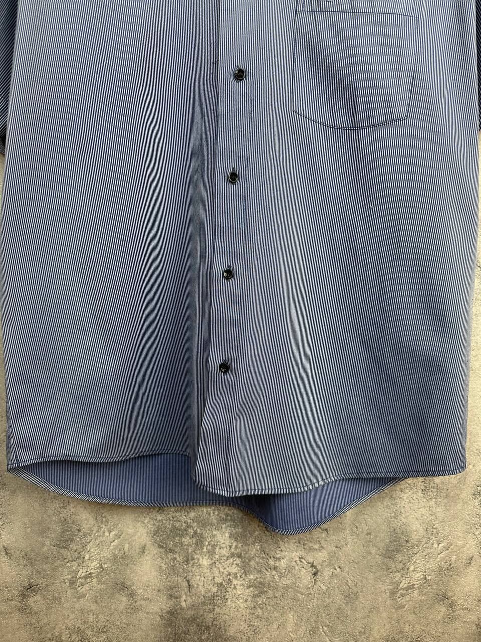Armani Collezioni Armani Collezioni Striped Button-Up Shirt Short Sleeve Blue Size US L / EU 52-54 / 3 - 6 Thumbnail