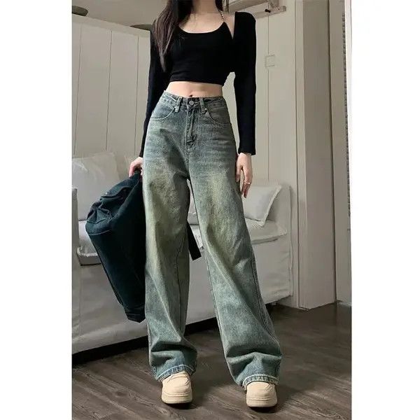 VIBE Vintage 90S Baggy Straight Denim Trousers Size 30" / US 8 / IT 44 - 1 Thumbnail