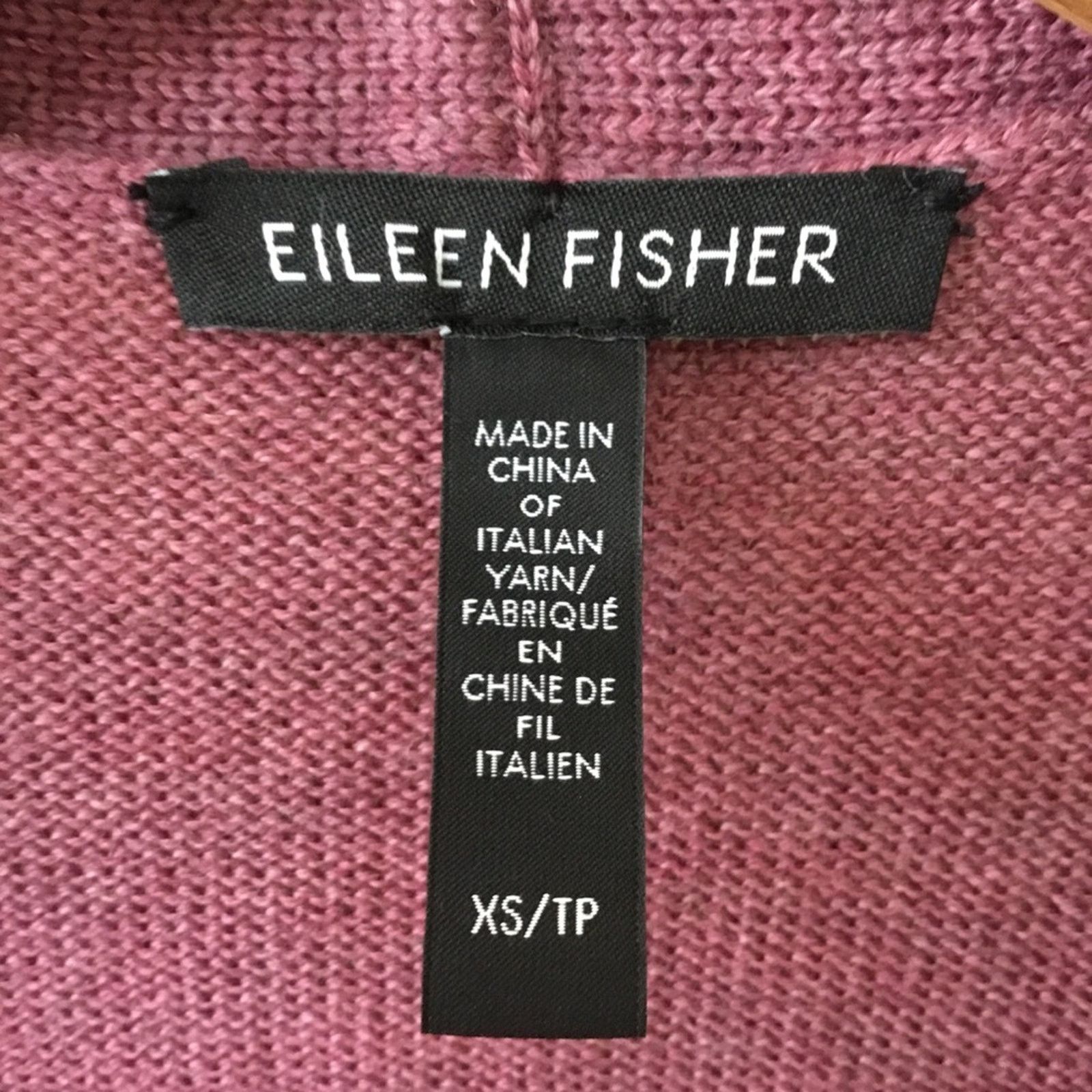 Eileen Fisher Eileen Fisher Wine Merino Wool V-Neck Sweater Size XS / US 0-2 / IT 36-38 - 3 Thumbnail