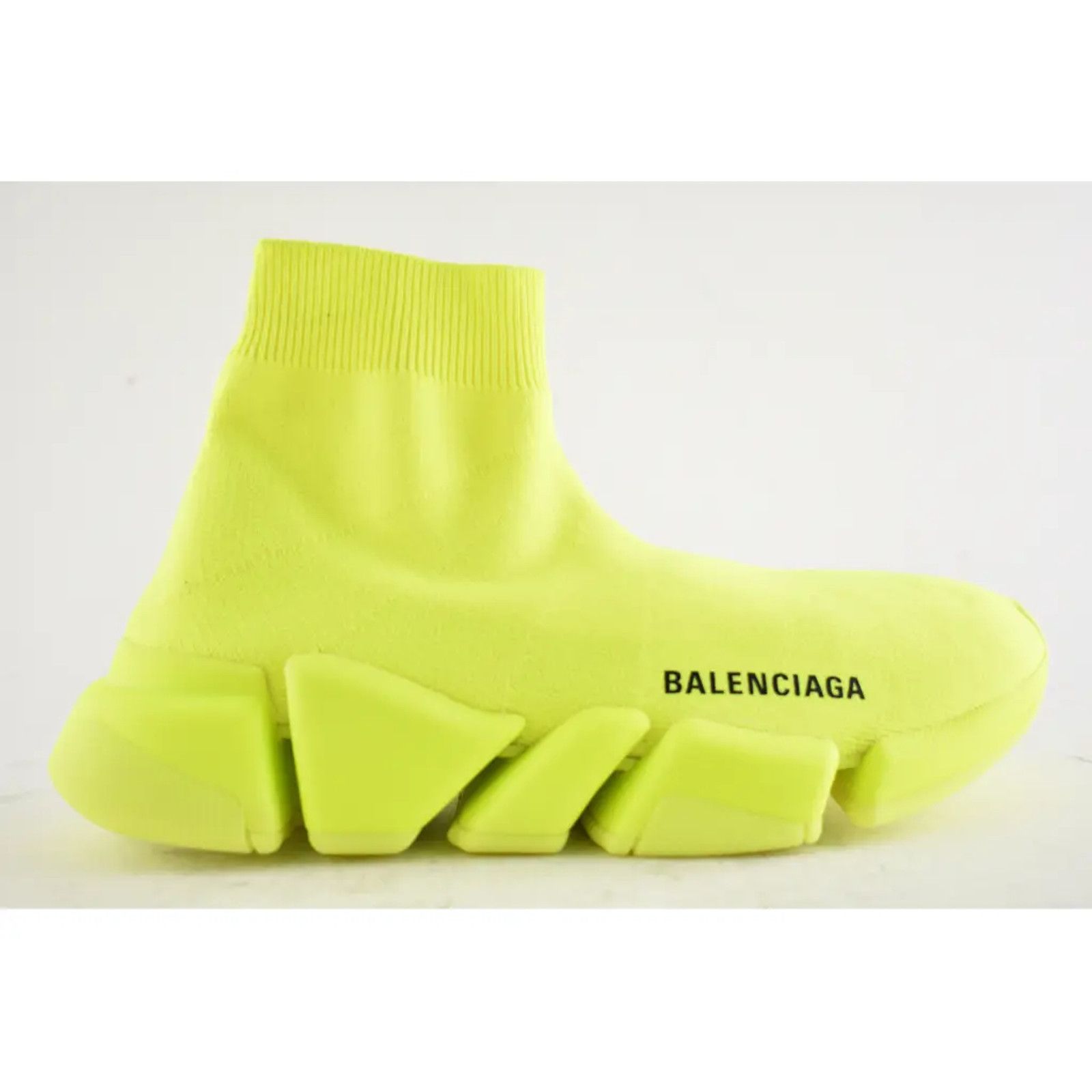 Balenciaga Balenciaga Speed 2.0 Sock Fluo Yellow Neon High Top Knit Size US 7 / IT 37 - 2 Thumbnail