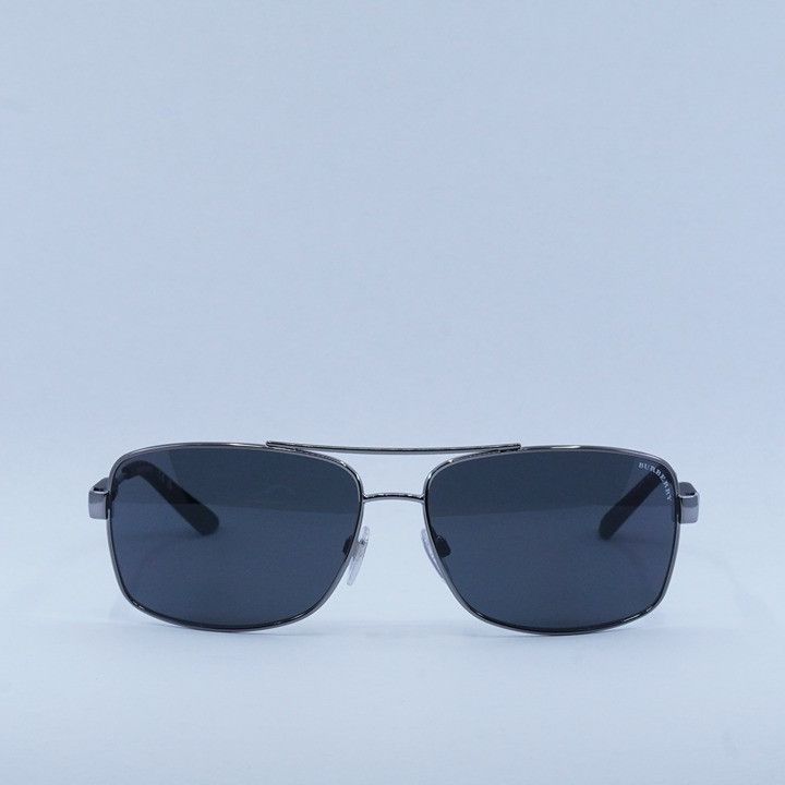 Burberry Burberry BE3074 100387 Sunglasses Gunmetal Rectangle Frame Size ONE SIZE - 6 Thumbnail