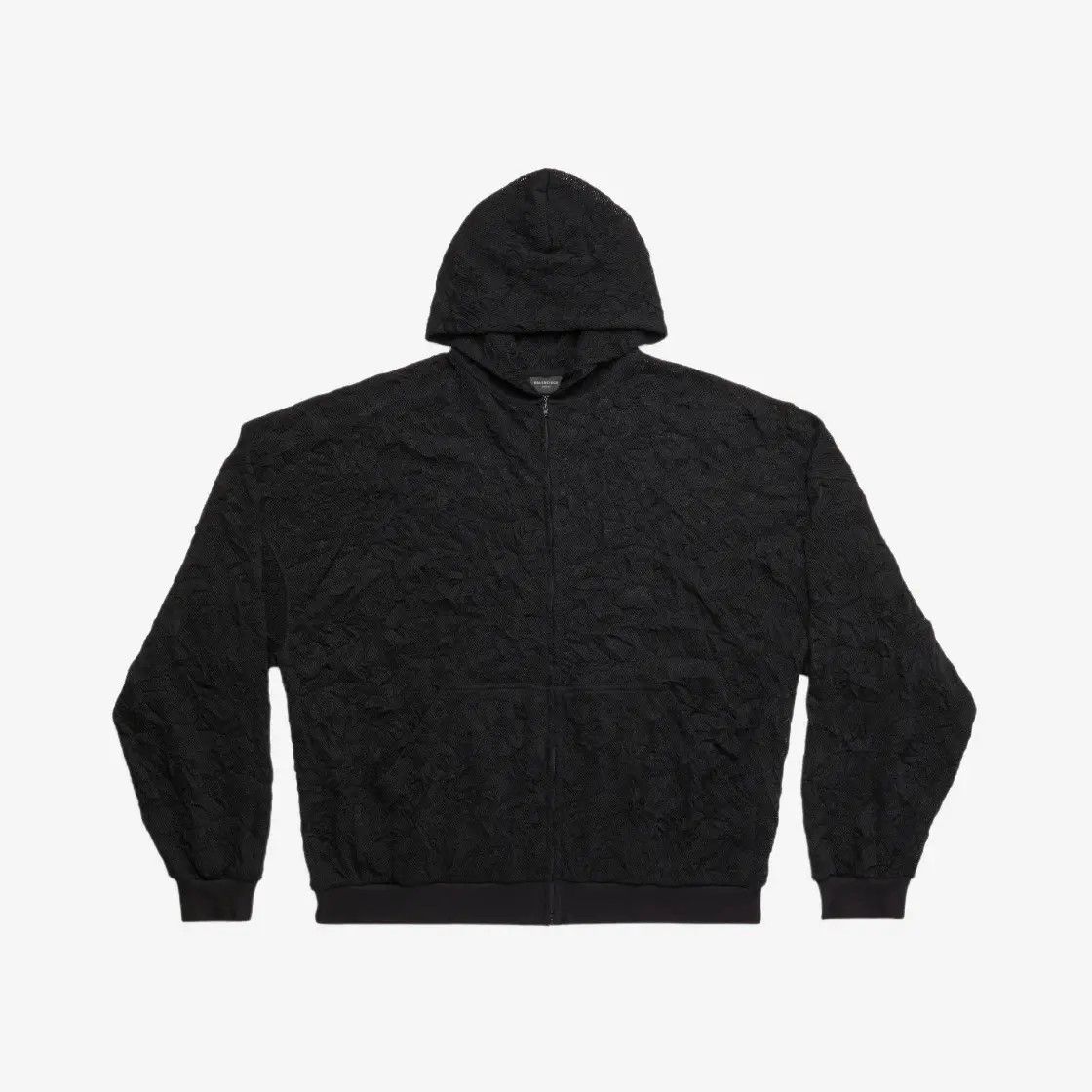 Balenciaga o1bcso1str0525 Mesh Zip-Up Hoodie Oversized in Black Size S / US 4 / IT 40 - 1 Thumbnail