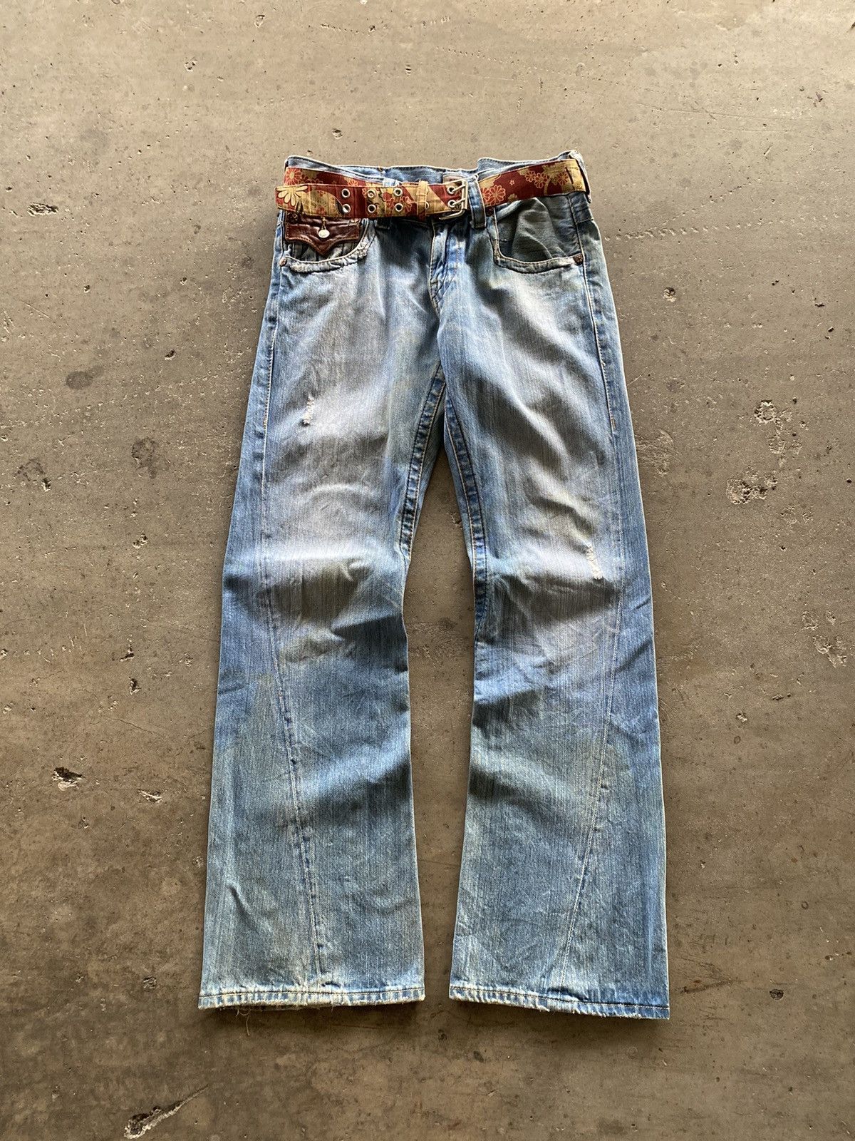 True Religion 2000s - True Religion Flared Denim Pants Size US 34 / EU 50 - 1 Thumbnail