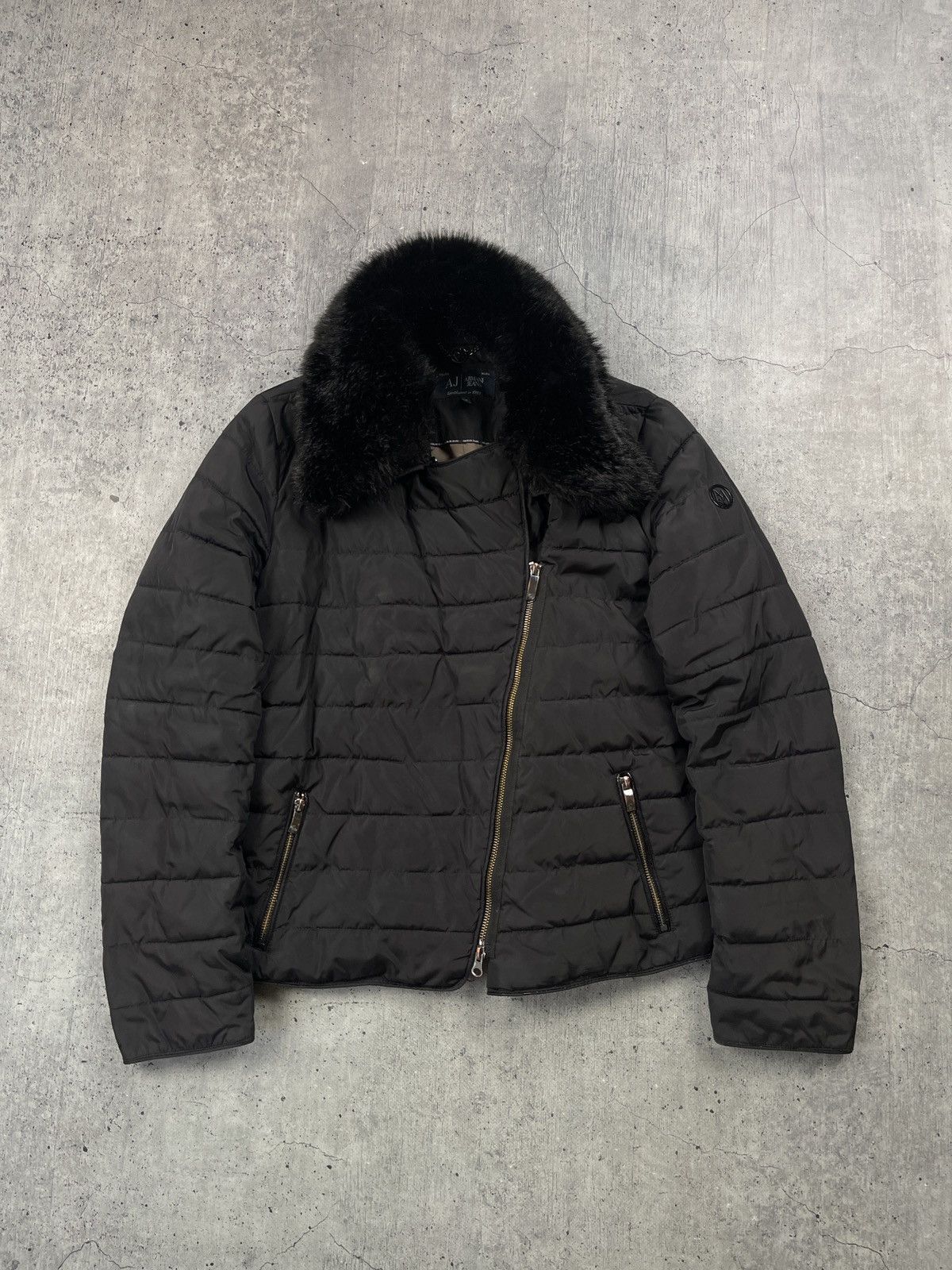 Armani × Japanese Brand × Vintage Armani Jeans Suede Fur Faux Jacket Size XL / US 12-14 / IT 48-50 - 1 Thumbnail