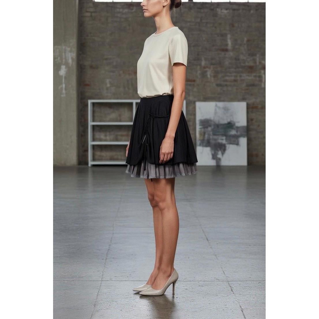 Cop Copine The Cop Copine Ruffled Ruched Midi Skirt Size 36" / US 14 / IT 50 - 3 Thumbnail