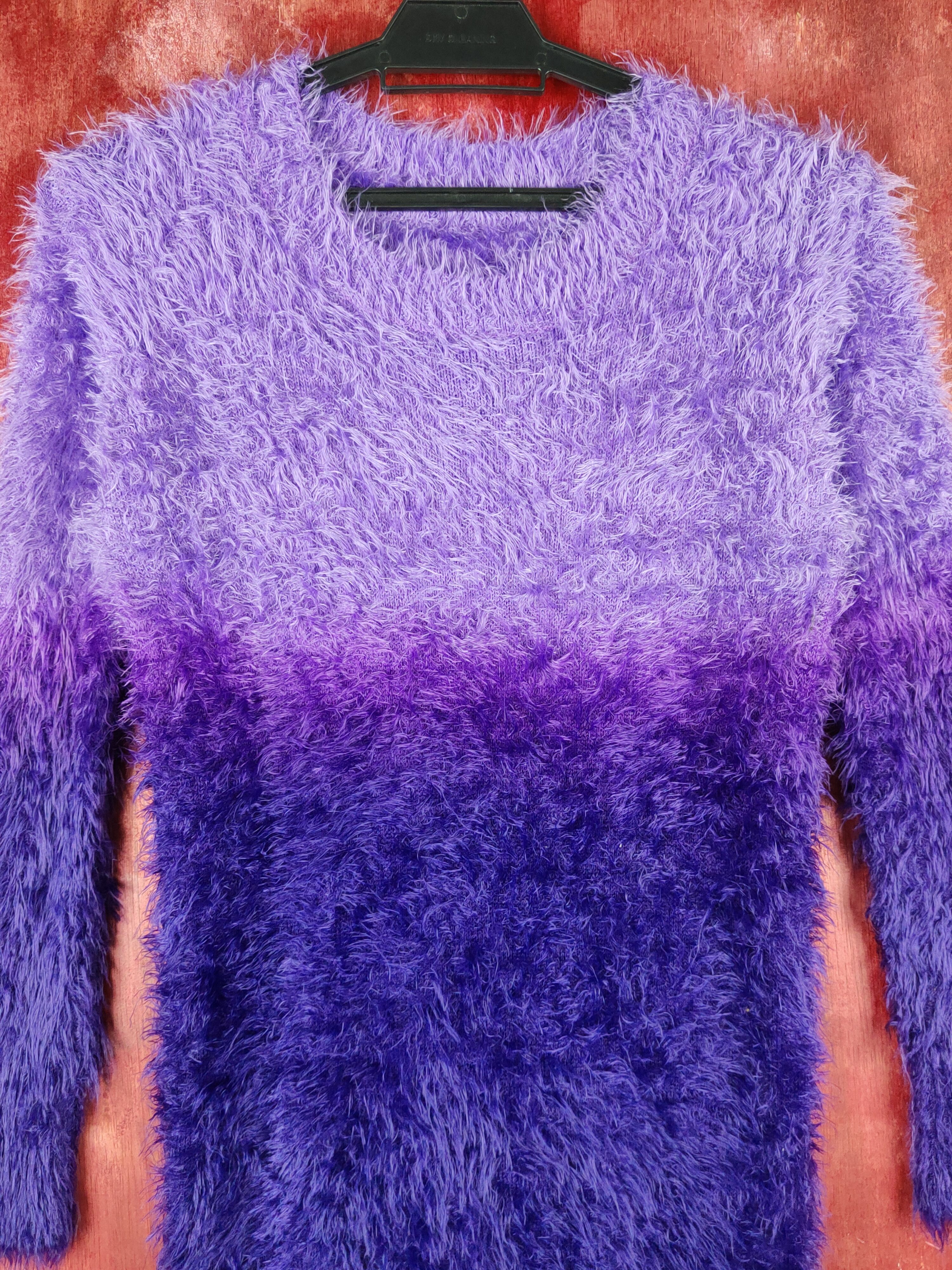 Homespun Knitwear × Japanese Brand Japanese Brand Purple Shag Shaggy Fur Mohair Knitwear #S1950 Size S / US 4 / IT 40 - 2 Thumbnail