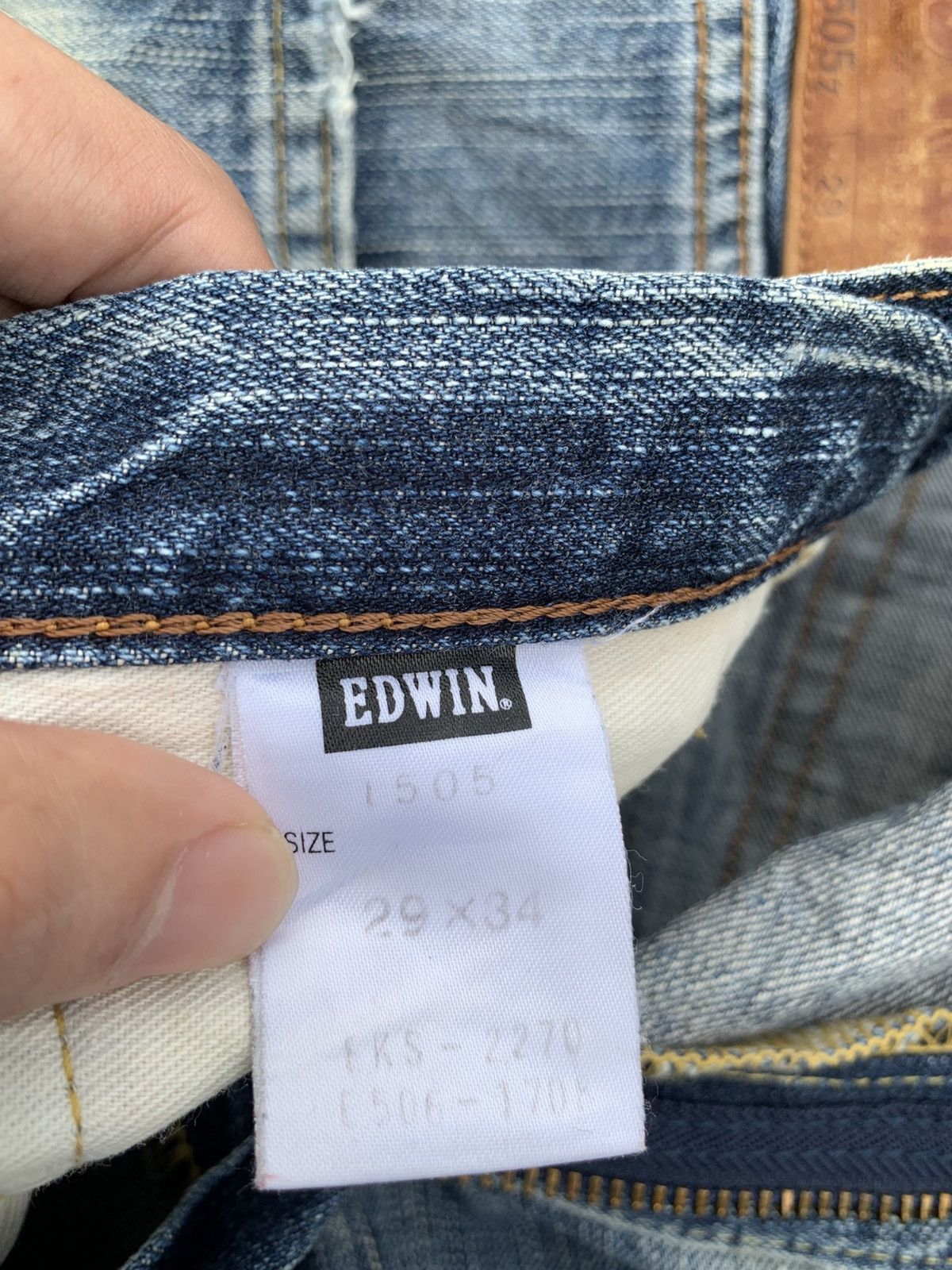 Edwin VINTAGE EDWIN 505z SELVEDGE FADED & RUSTY DISTRESSED DENIM Size US 29 - 17 Thumbnail
