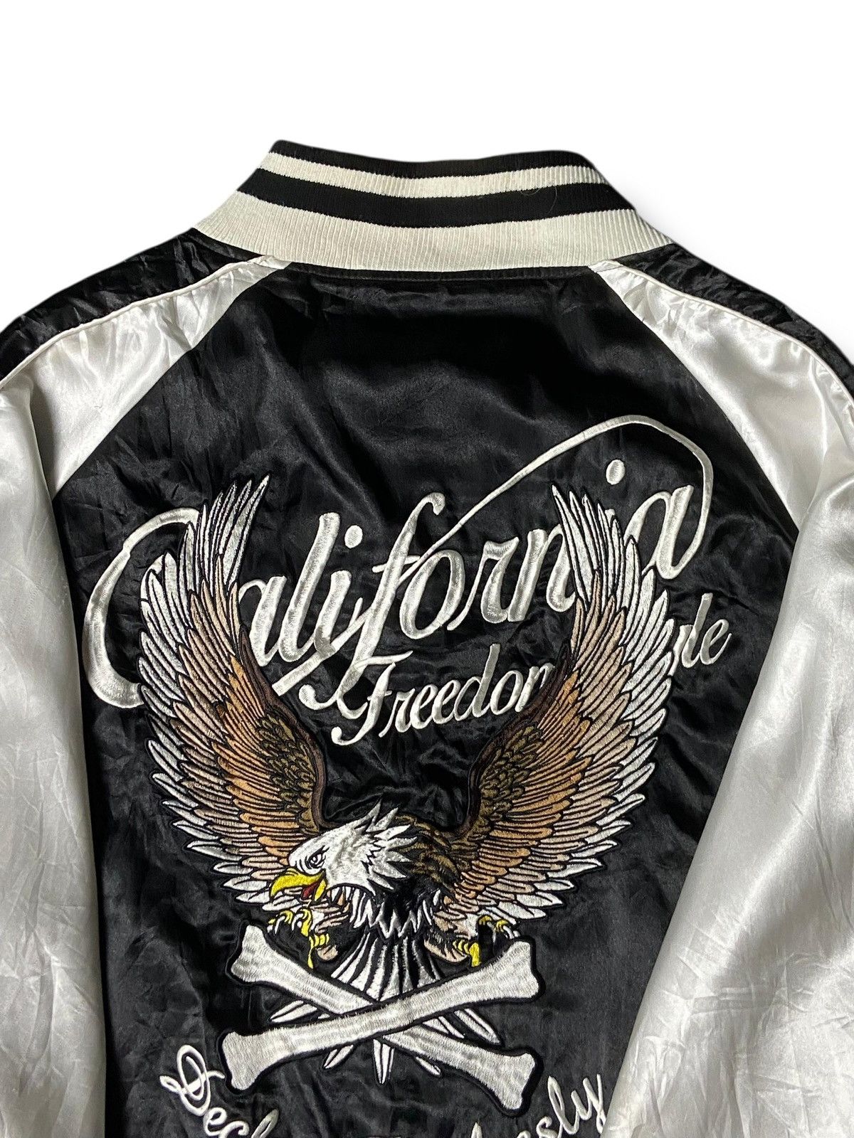 Japanese Brand C.D.S Punk Eagle Skeleton Reversible Sukajan Jacket (160) Size US XXL / EU 58 / 5 - 6 Thumbnail