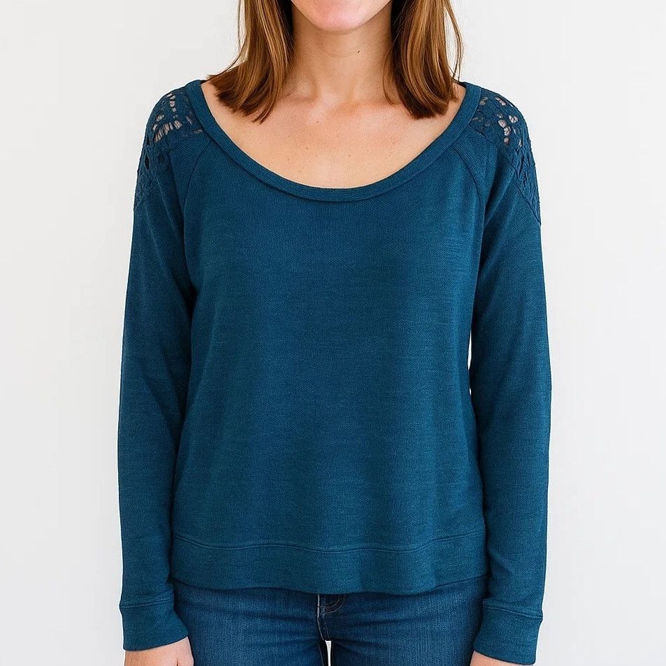 Aeropostale AEROPOSTALE Blue Sheer Long sleeve Blouse - Women's XL Size XL / US 12-14 / IT 48-50 - 1 Thumbnail