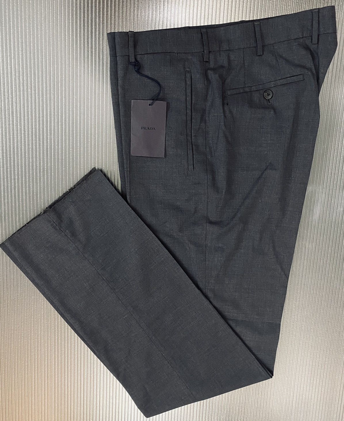 Prada Prada 🇮🇹 ardesia grey super 110’s wool street slacks 54 NW Size US 37 - 3 Thumbnail