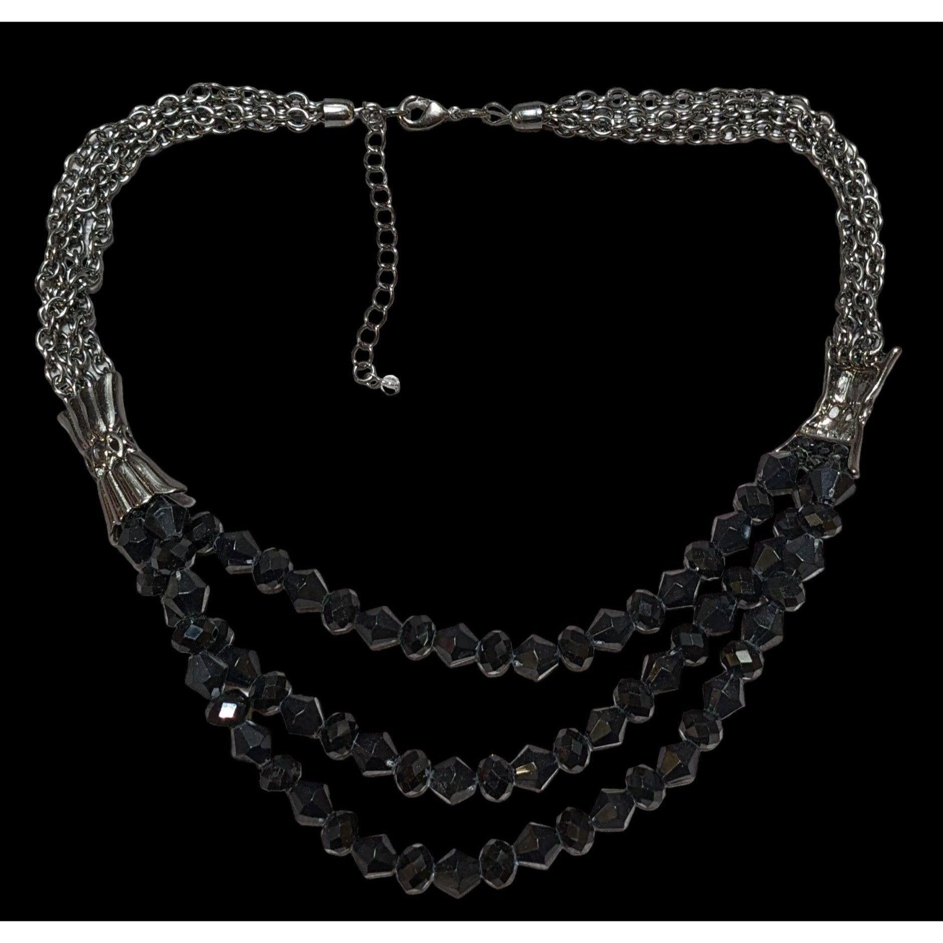 Other Glam Goth Multilayer Glass Beaded Necklace Size ONE SIZE - 4 Thumbnail
