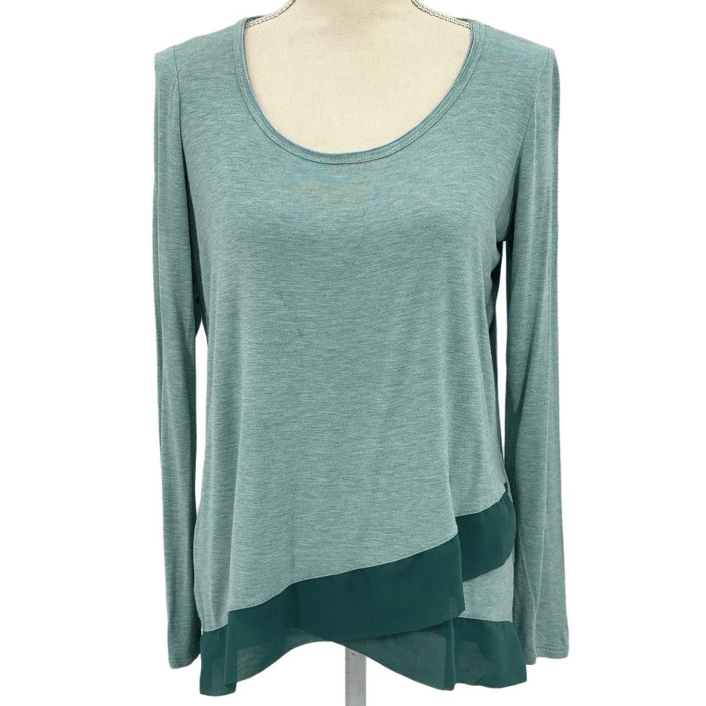 Other Bordeaux Green Asymmetrical Hem Lumi Long Sleeve Small Size S / US 4 / IT 40 - 1 Thumbnail