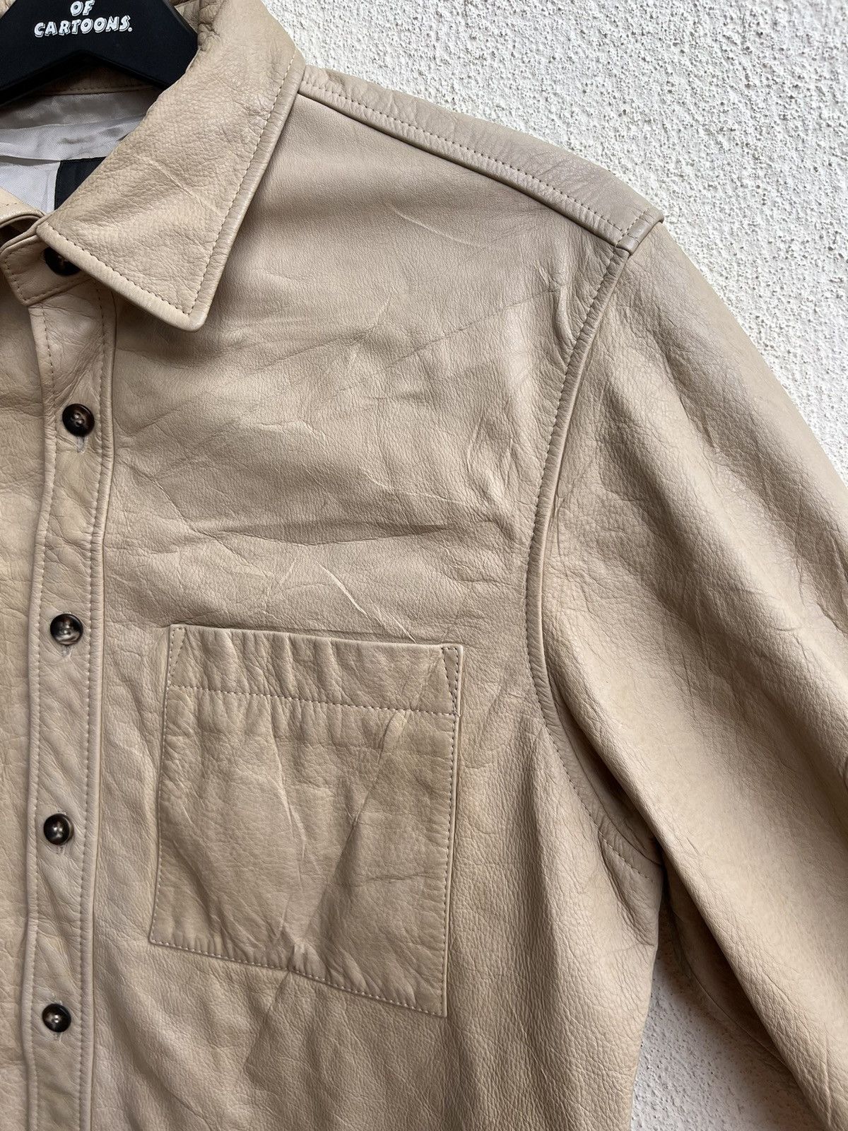 Leather Vintage Kazutaka Kato KAKA Fade Patina Cowhide Leather Shirt Size US M / EU 48-50 / 2 - 9 Thumbnail