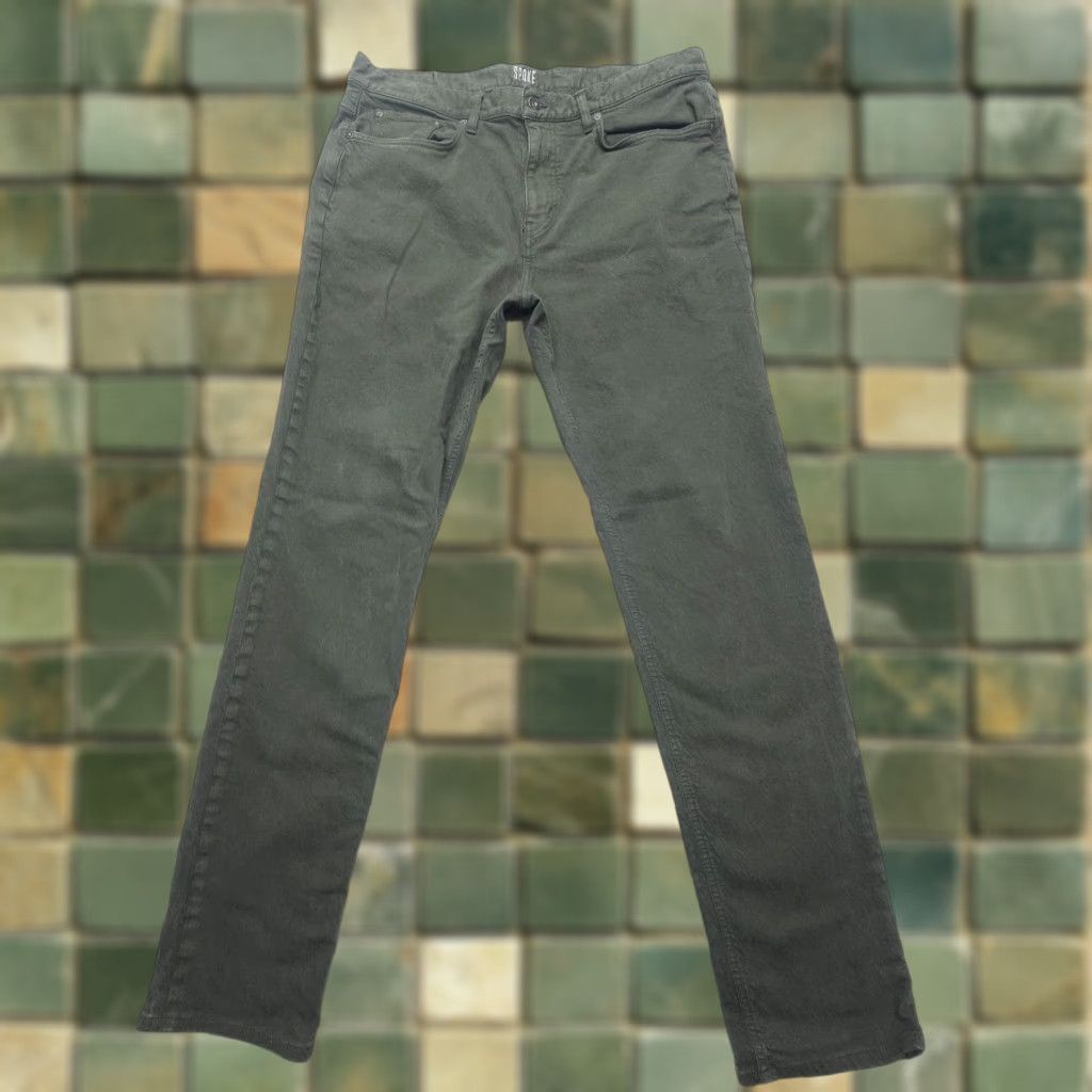 Denime SPoke London Jeans 37 x 34 Denim Regular Straight Mens Green Stretch 5-Pocket London Theme Regular Waist 37in Inseam 34in Mens Jeans Size US 37 - 1 Thumbnail