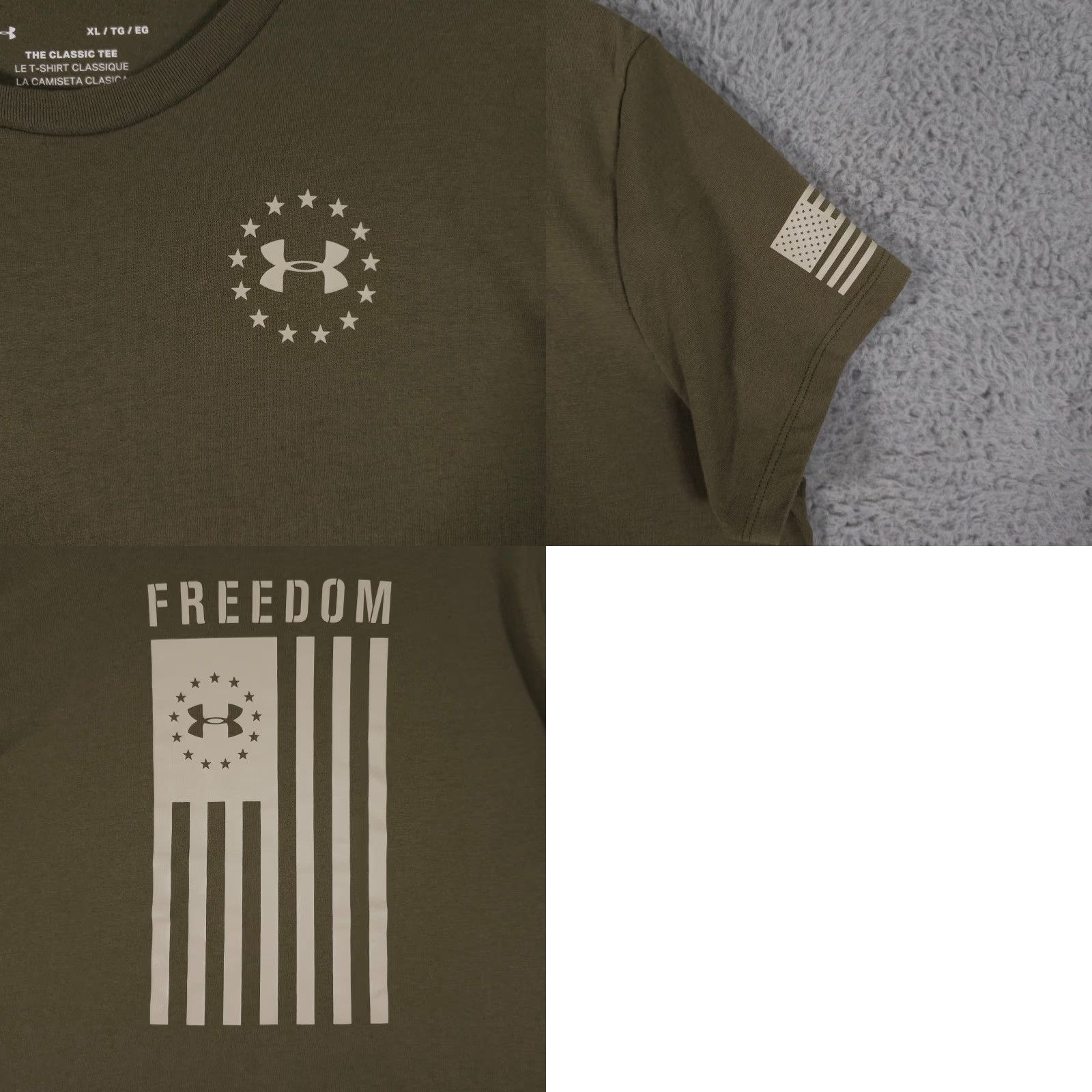 Under Armour Under Armour Shirt Women XL Green Freedom American Flag The Classic Tee Military Womens XL Green Flag Shirt Size XL / US 12-14 / IT 48-50 - 8 Thumbnail