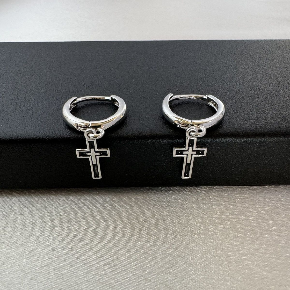 Other Cross Dangle Drop Earrings for Men Women,Unisex Style Size ONE SIZE - 3 Thumbnail