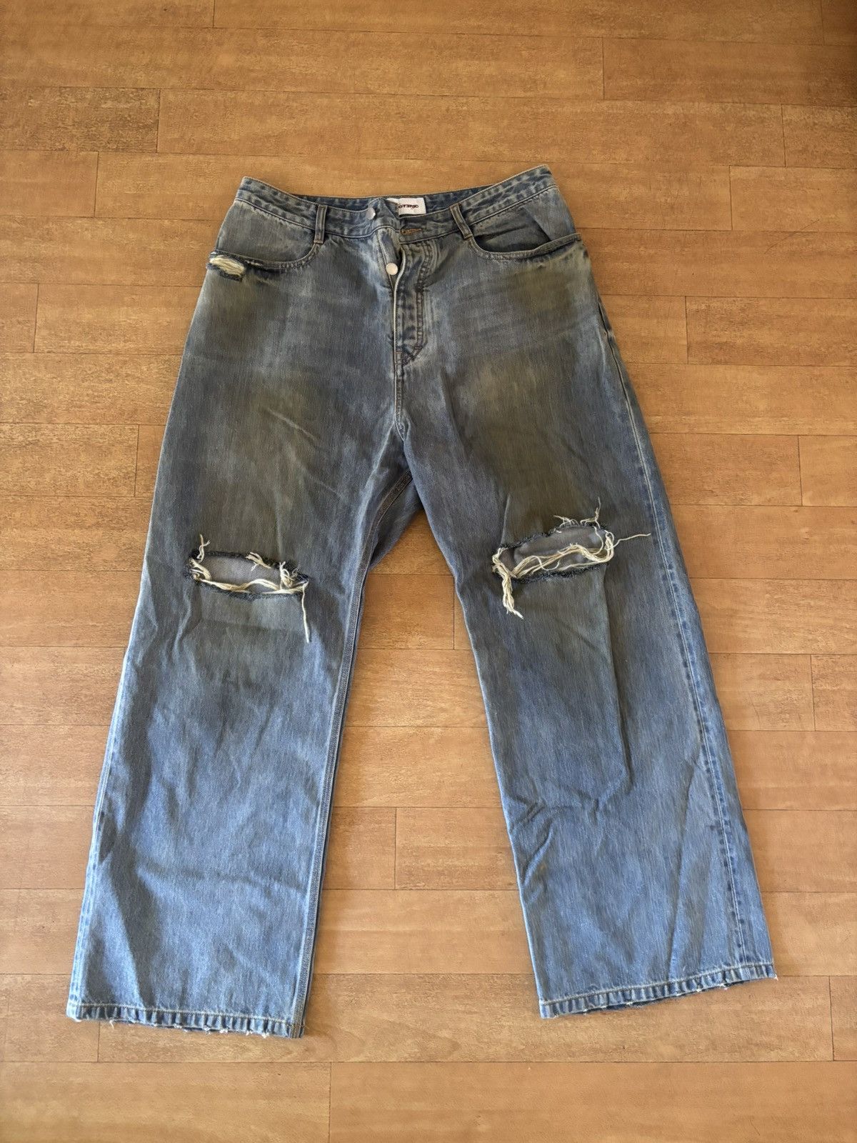 Other Esoteric Thing Dirty Crash Denim Size US 34 / EU 50 - 1 Thumbnail