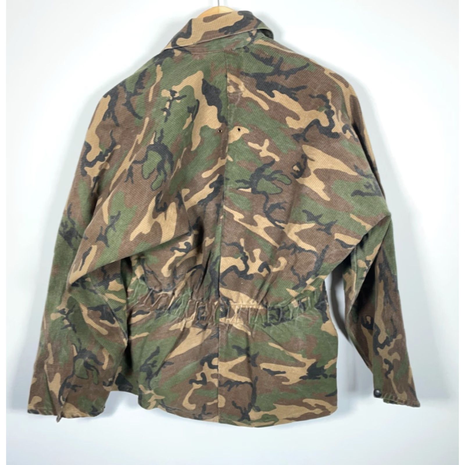 IDEA VINTAGE Ideal Camouflage Jacket Men's Large Green Cotton Blend USA Made Full Zip Unlined Military Style 80s 90s Retro Size US L / EU 52-54 / 3 - 2 Thumbnail