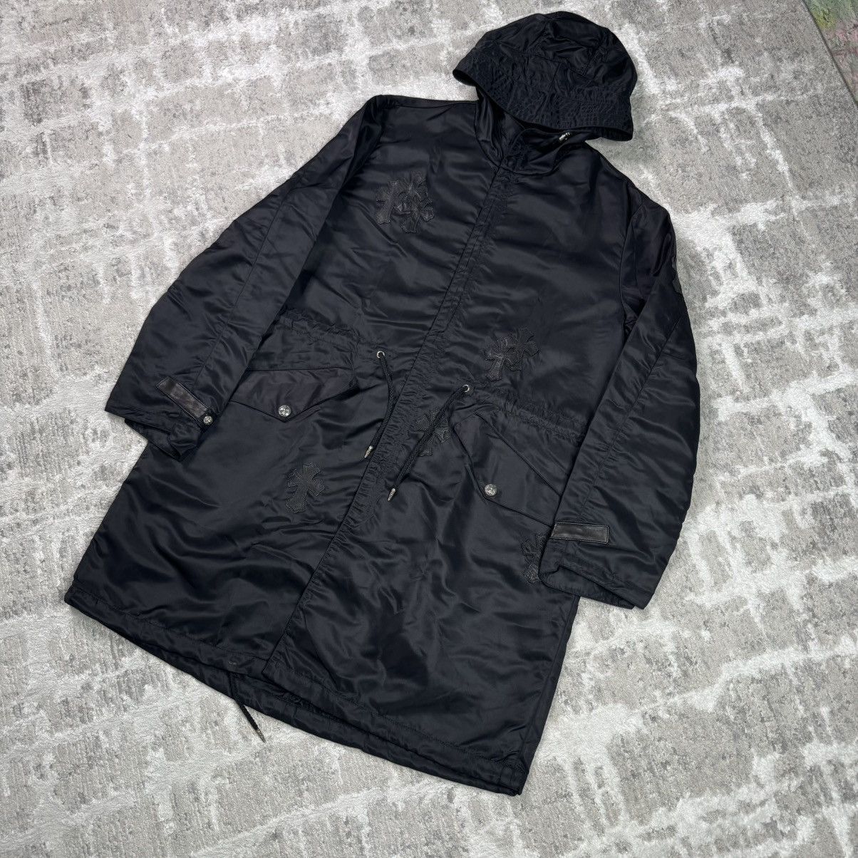 Chrome Hearts Chrome hearts nylon cross patch fishtail zip up parka jacket Size US L / EU 52-54 / 3 - 2 Thumbnail