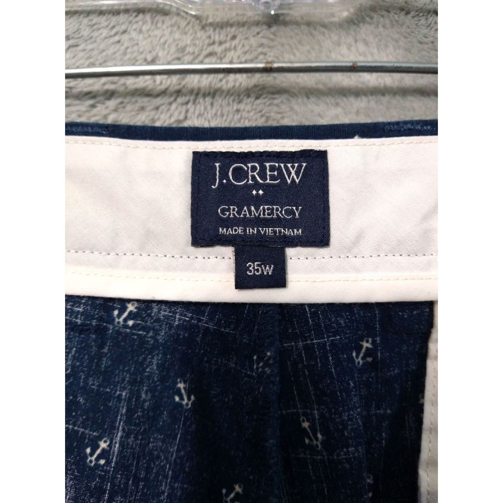 J.Crew J.CREW Shorts Mens 35 Blue Gramercy Cotton Anchor Nautical Preppy Coastal Chino Casual Pocket Pockets Geometric Vintage No Size US 35 - 7 Thumbnail