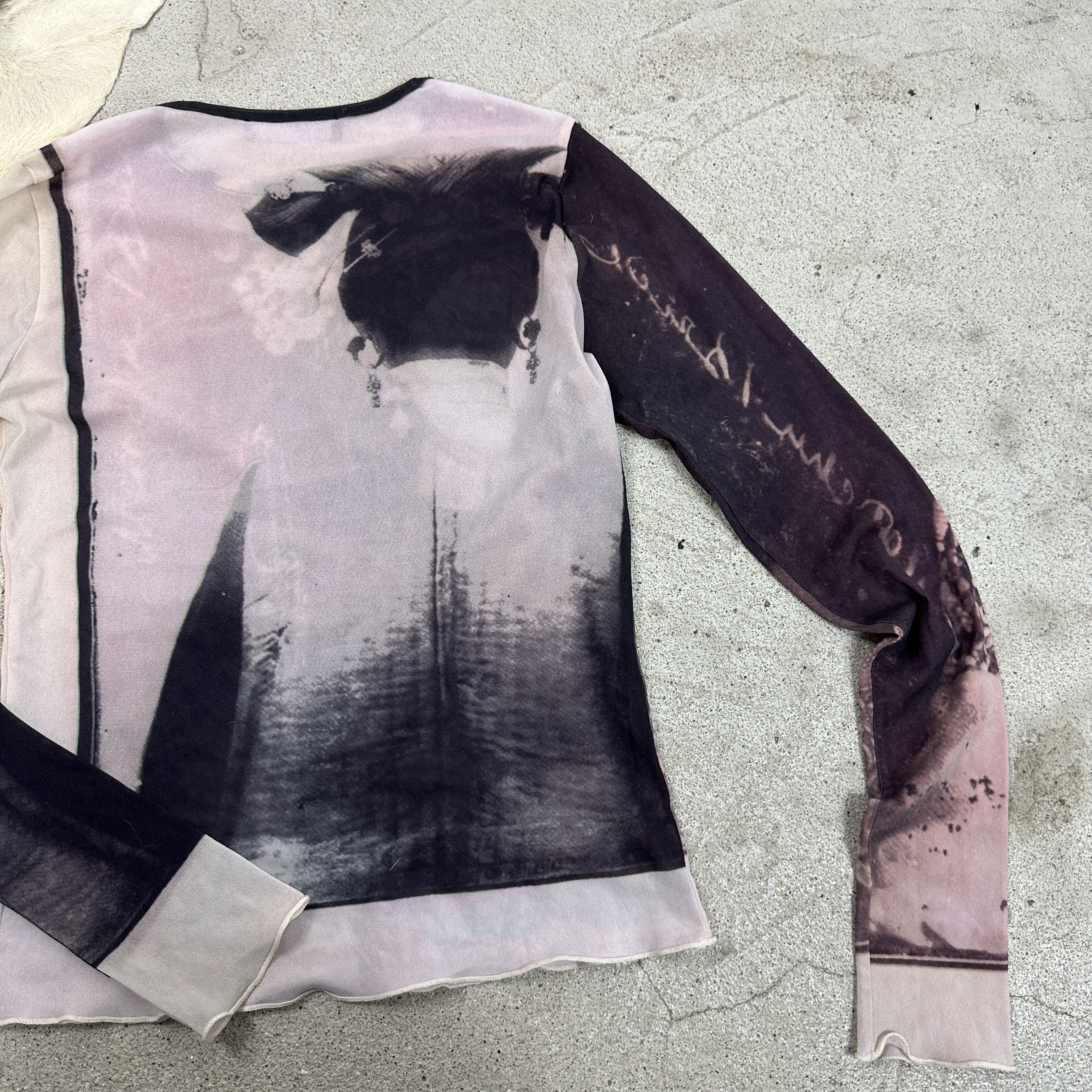 Cop Copine × Vintage Vintage Avant Garde opium Cop Copine Printed Mesh Top 00s Size M / US 6-8 / IT 42-44 - 5 Thumbnail