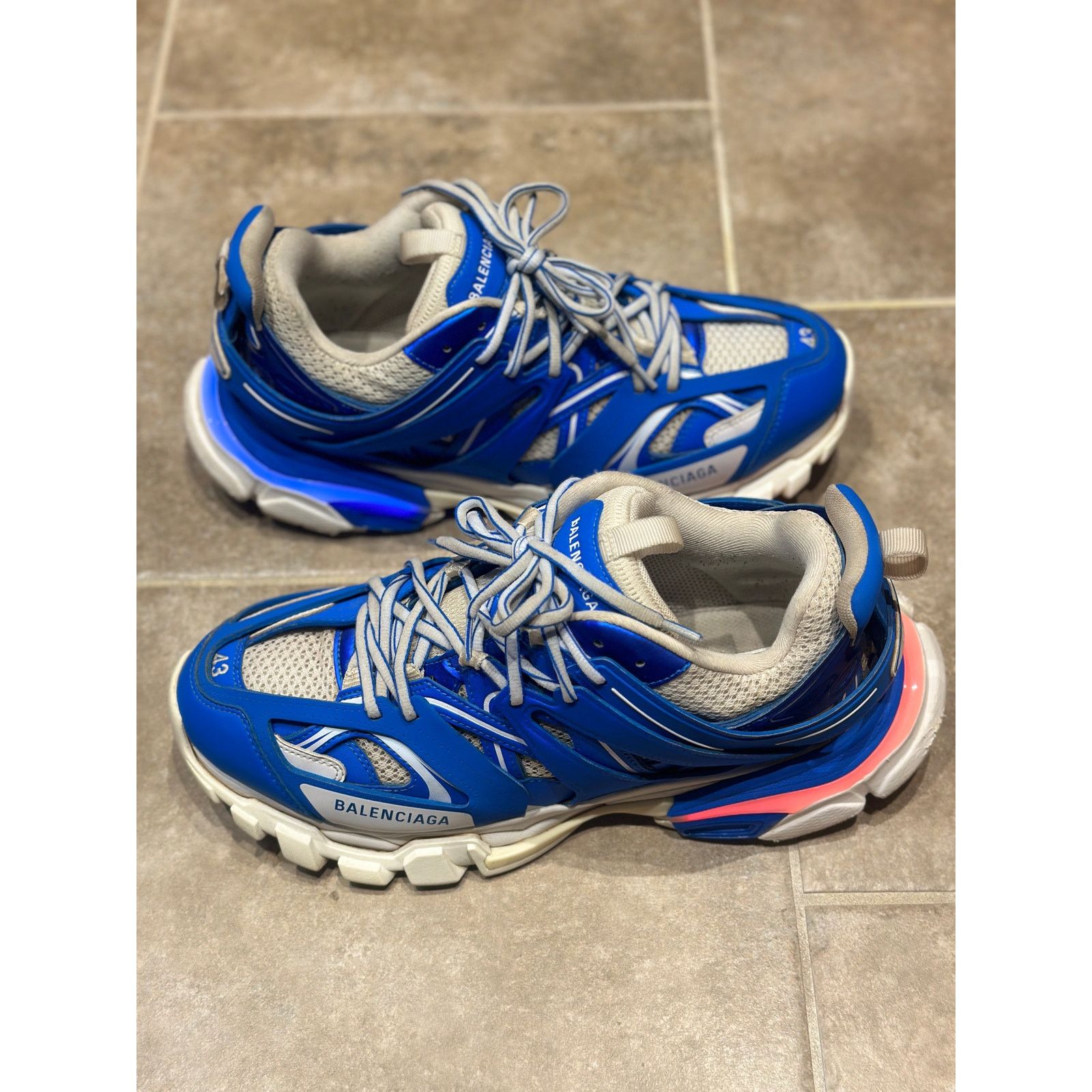 Balenciaga Size 10 - Balenciaga Track LED Sneakers Blue White Size US 10 / EU 43 - 3 Thumbnail