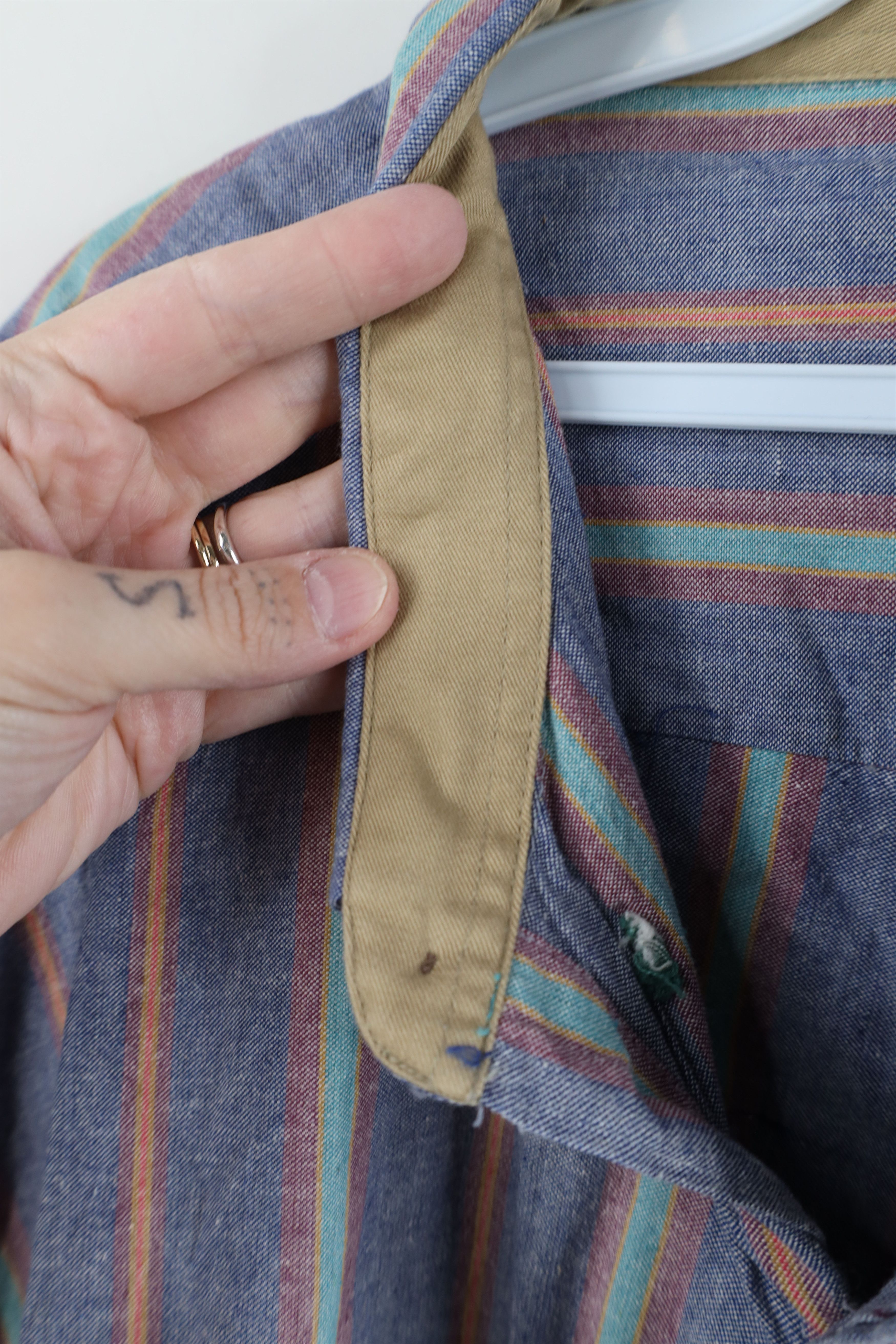 Vintage Vintage 90s Needle Rainbow Striped Oxford Button Down Shirt Size US XXL / EU 58 / 5 - 8 Thumbnail