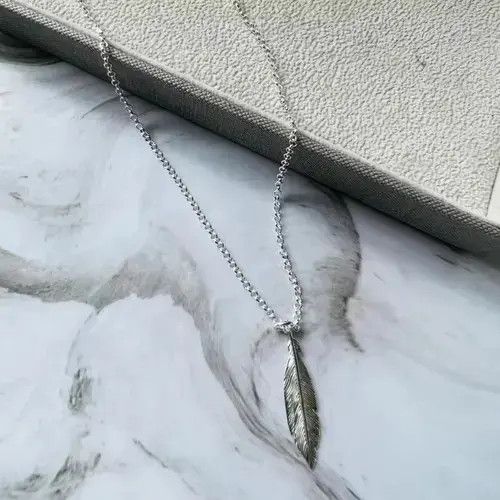 Other Silver Aztec Design Feather Necklace for men/unisex Size ONE SIZE - 4 Thumbnail