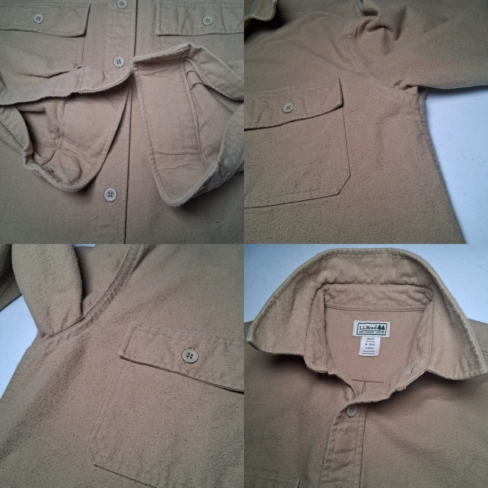 Vintage VINTAGE LL Bean Chamois Flannel Shirt Men Med REG Workwear Tan Outdoors Size US M / EU 48-50 / 2 - 9 Thumbnail
