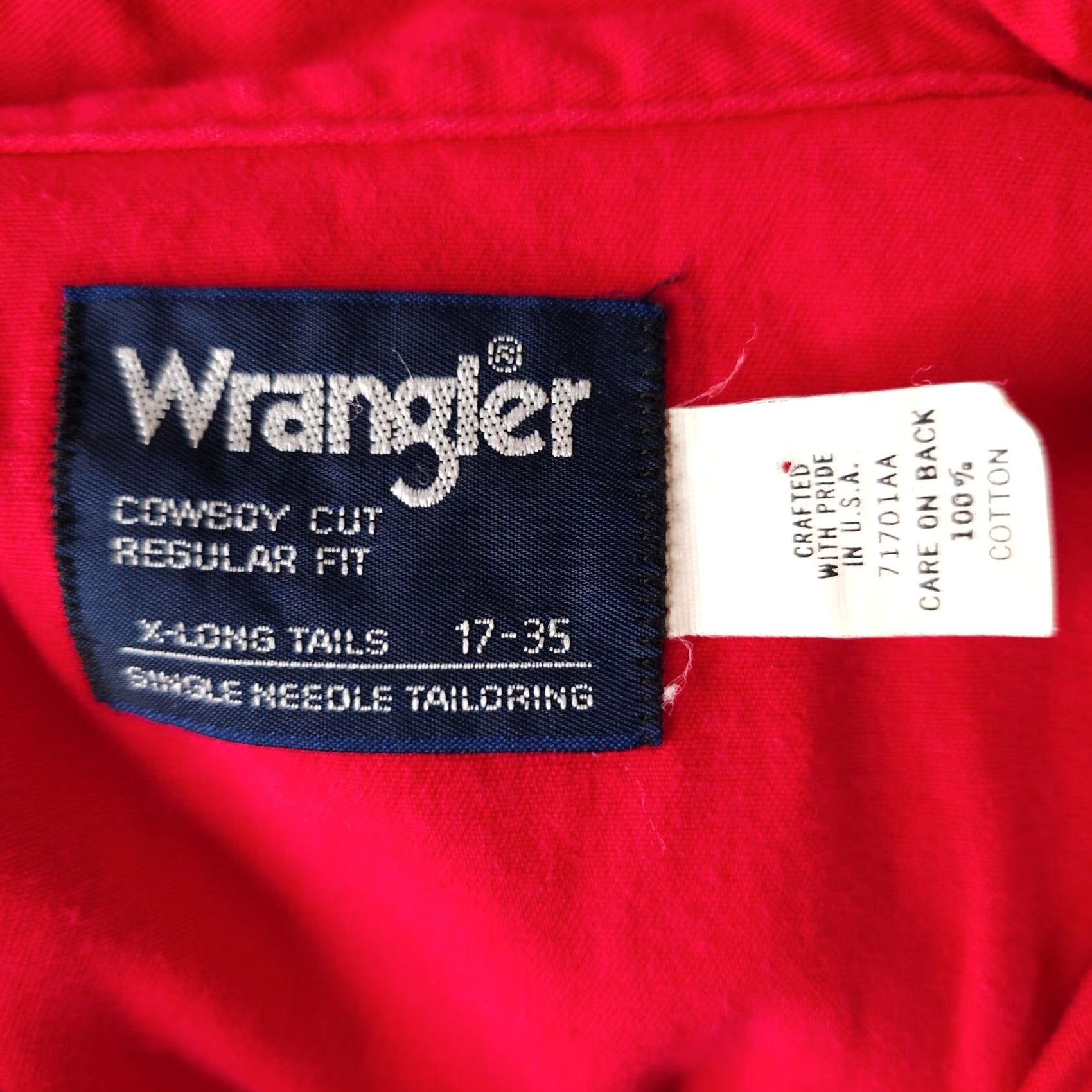 Wrangler VINTAGE Wrangler Western Shirt Mens XL Long Red 90s Made In USA Shirt Mens XL Red Western 90s Wrangler Size US XL / EU 56 / 4 - 5 Thumbnail