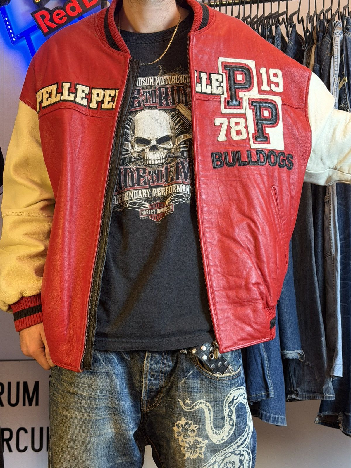 Pelle Pelle Vintage Pelle Pelle 1978 Bulldog leather varsity jacket Size US XL / EU 56 / 4 - 1 Thumbnail