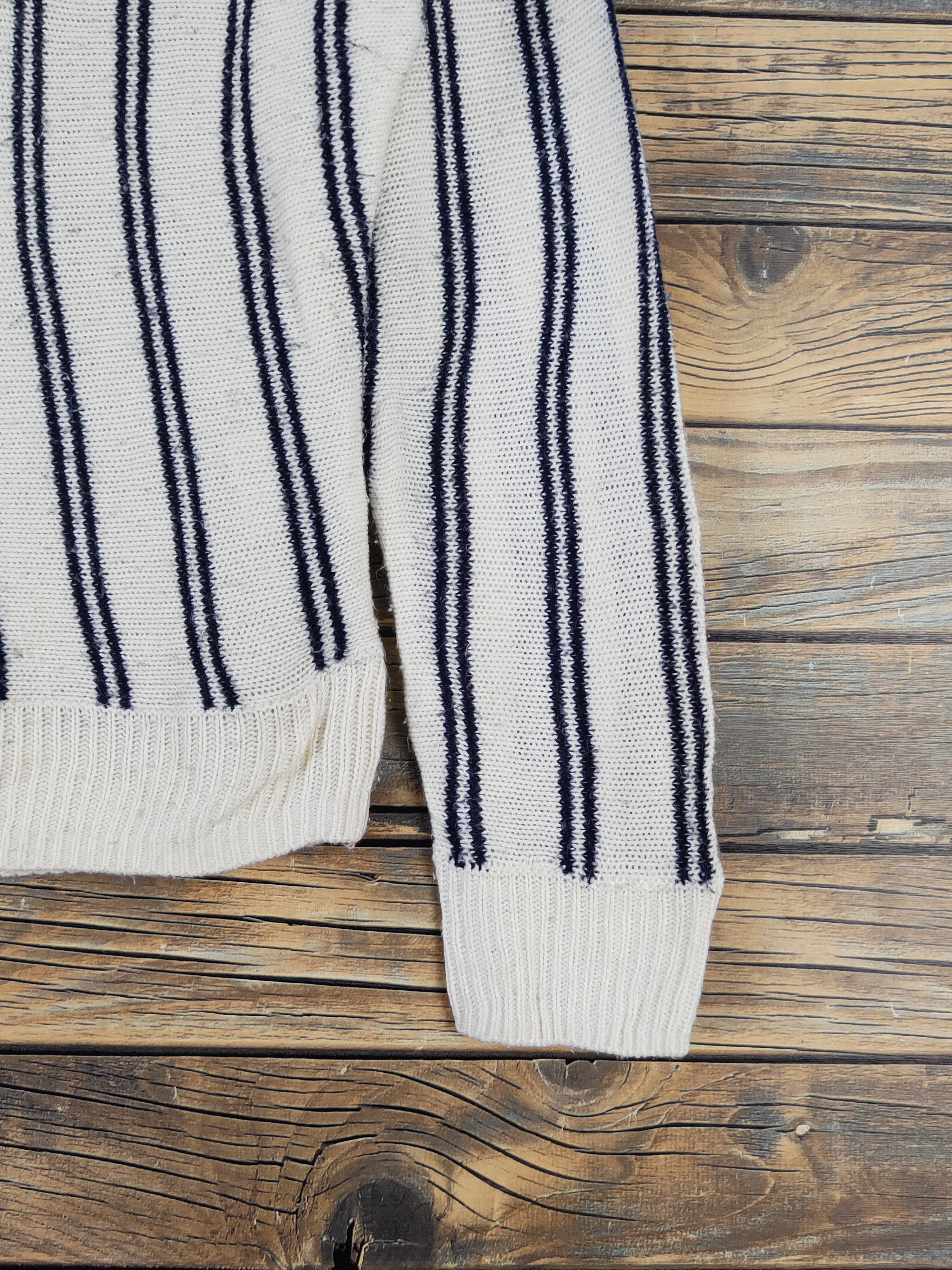 Homespun Knitwear × Japanese Brand × Vintage Pinklatte Cream Navy Stripe Knitwear Sweatshirts #W1682 Size XS / US 0-2 / IT 36-38 - 6 Thumbnail