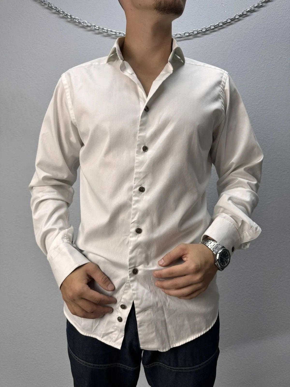 Eton × Vintage Vintage Shirt Eton white nova check OldMoney watanage faded Size US M / EU 48-50 / 2 - 1 Thumbnail