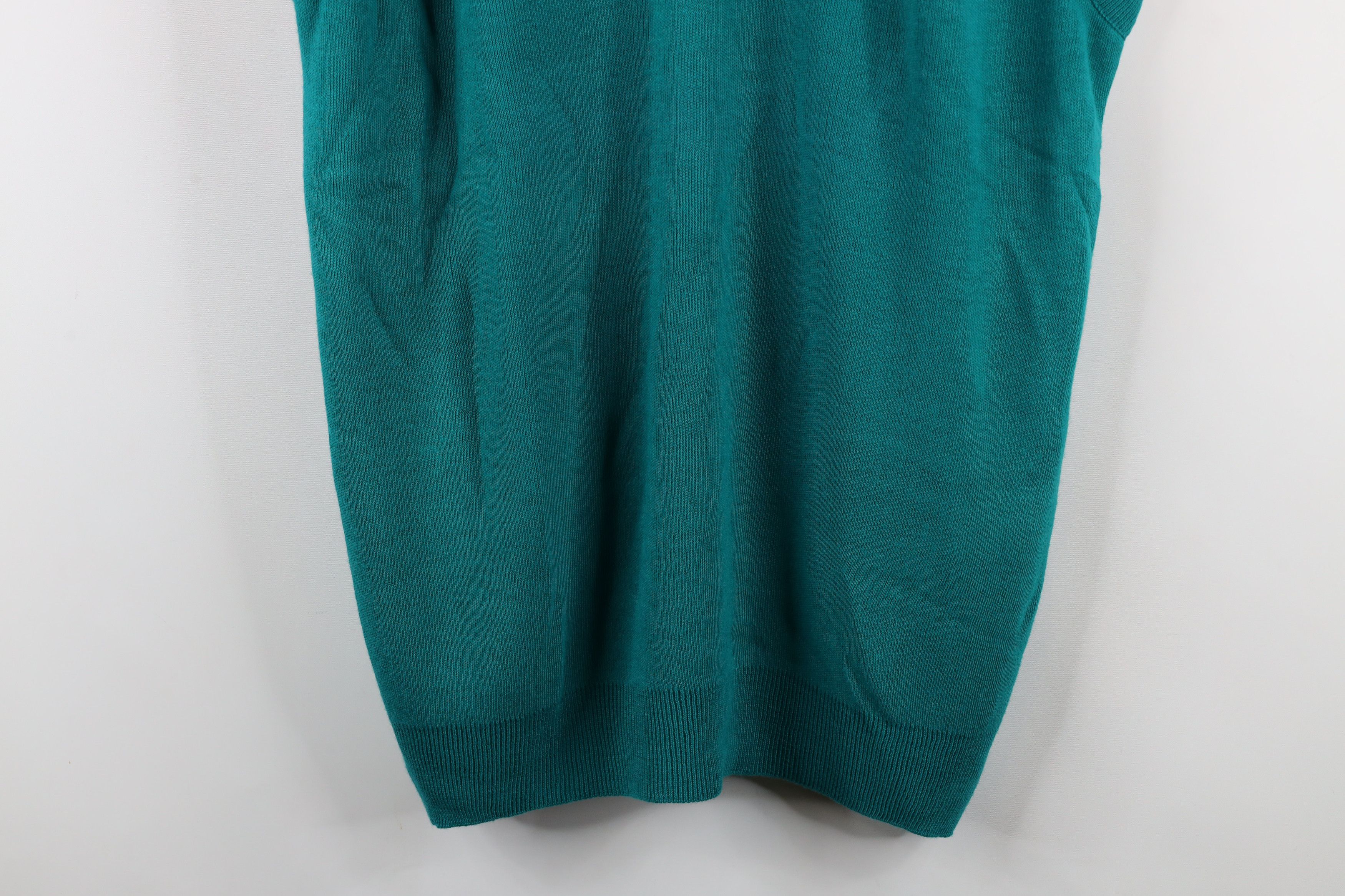 Vintage Vintage 90s Streetwear Knit V-Neck Sweater Vest Teal USA Size US XXL / EU 58 / 5 - 3 Thumbnail