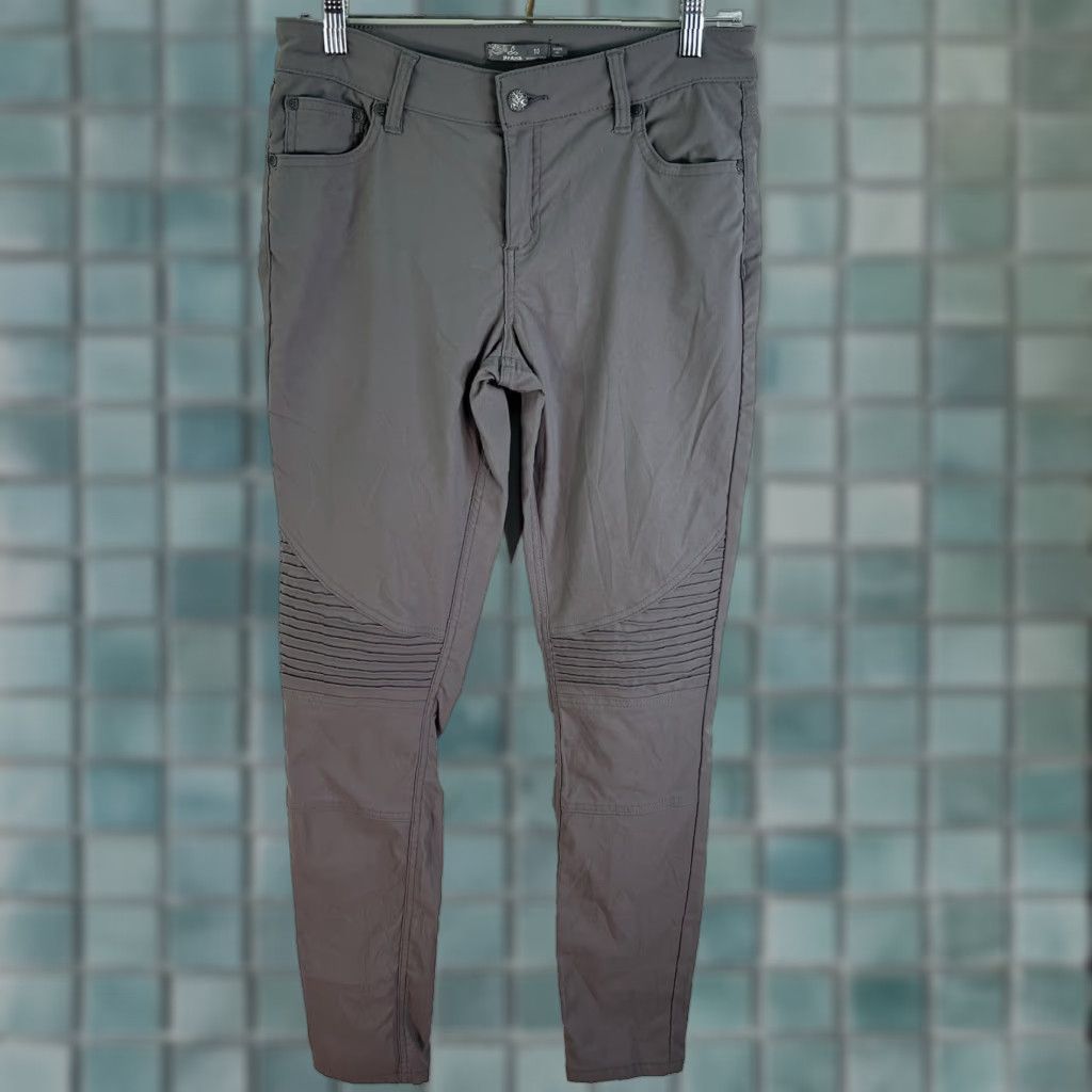 Prana VINTAGE PrANA Brenna Skinny Chino Pants Women Size 10 Gray Twist Fabric Stretch Drop Waist Size 32" / US 10 / IT 46 - 1 Thumbnail