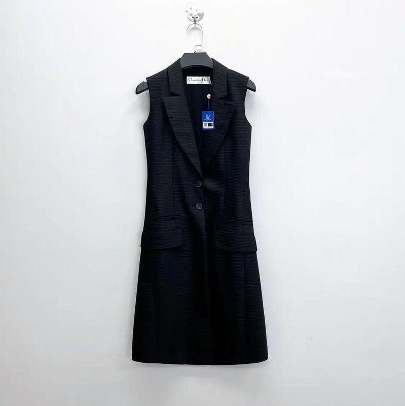 Dior Dior Black Wool A-Line Dress for Women 0089 Size XS / US 0-2 / IT 36-38 - 1 Thumbnail