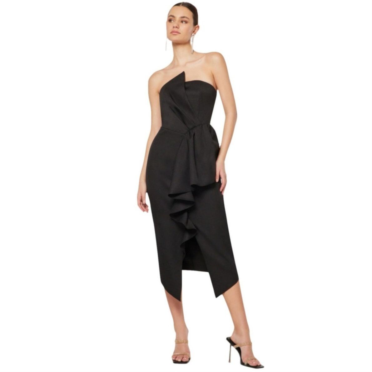 Free People New Elliatt Reception Ruffled Strapless Dress $170 SMALL LBD Size S / US 4 / IT 40 - 3 Thumbnail
