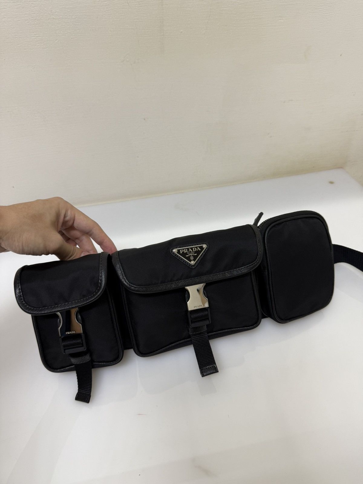 Prada Prada Cargo Nylon Messenger Bag Black Nylon Size ONE SIZE - 9 Thumbnail
