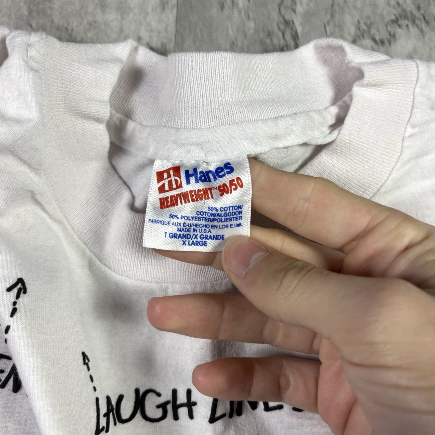 Hanes VINTAGE 50th Birthday Funny Humor Comedy T Shirt Quote Text XL 90s Hanes White Cotton Short Sleeve Crew Neck Men Mens Shirts T-Shirt Size XL Size US XL / EU 56 / 4 - 5 Thumbnail