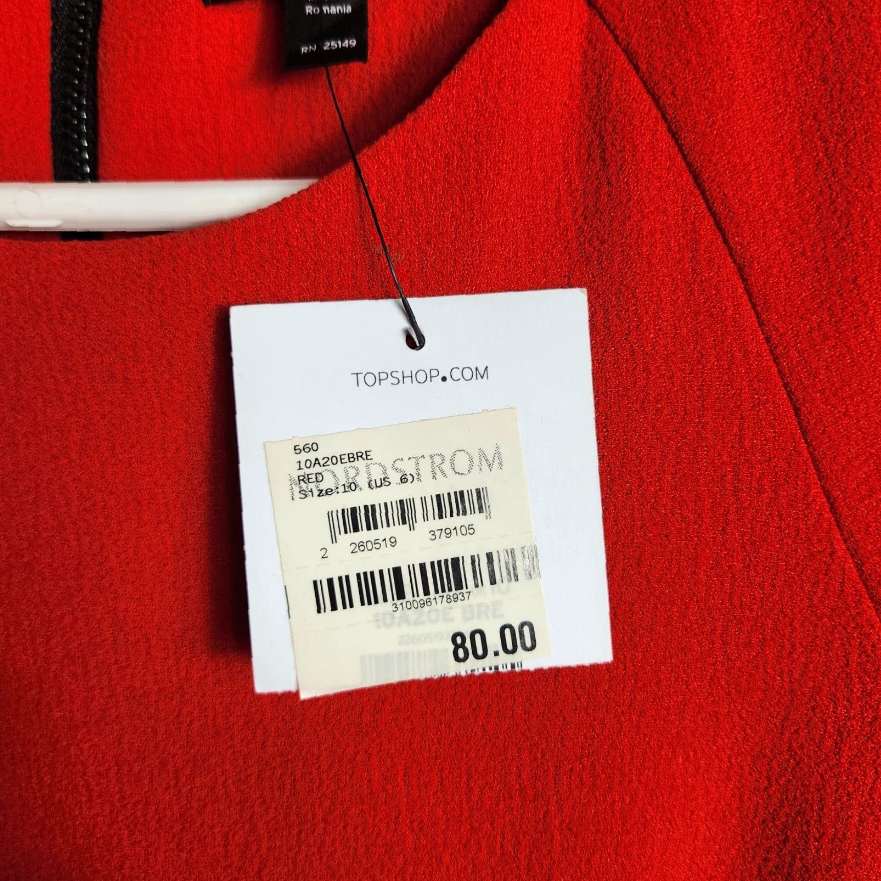 Topshop Topshop Womens |US 6| Tomato Red Orange Crepe Short Sleeve Mini Shift Dress NWT Size 28" / US 6 / IT 42 - 4 Thumbnail