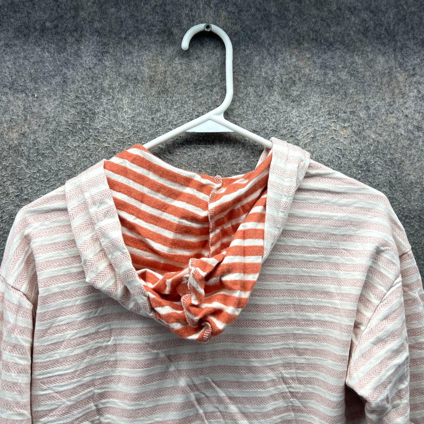 Vintage Columbia Hoodie Womens Medium Pink White Stripe Full Zip Cotton Blend Casual Size M / US 6-8 / IT 42-44 - 2 Thumbnail