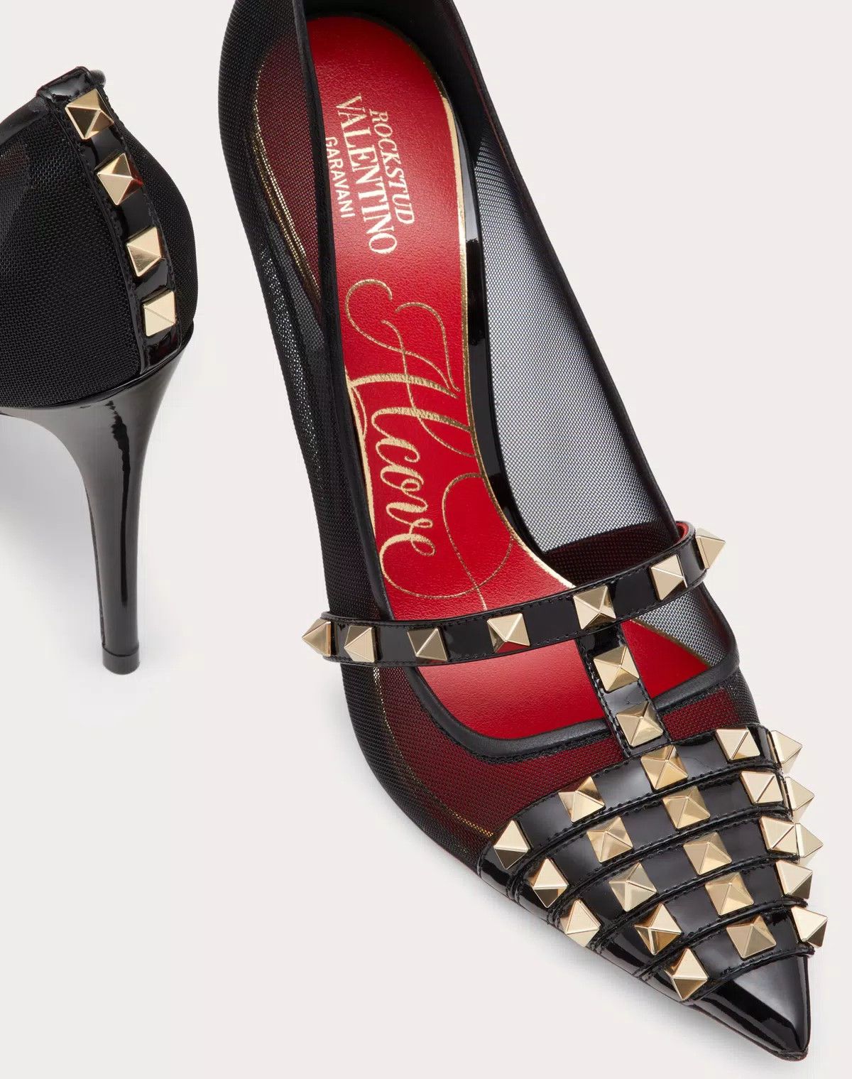 Valentino o1s1wg110625 Rockstud Patent Leather Pump 100 Mm in Black Size US 5 / IT 35 - 5 Thumbnail