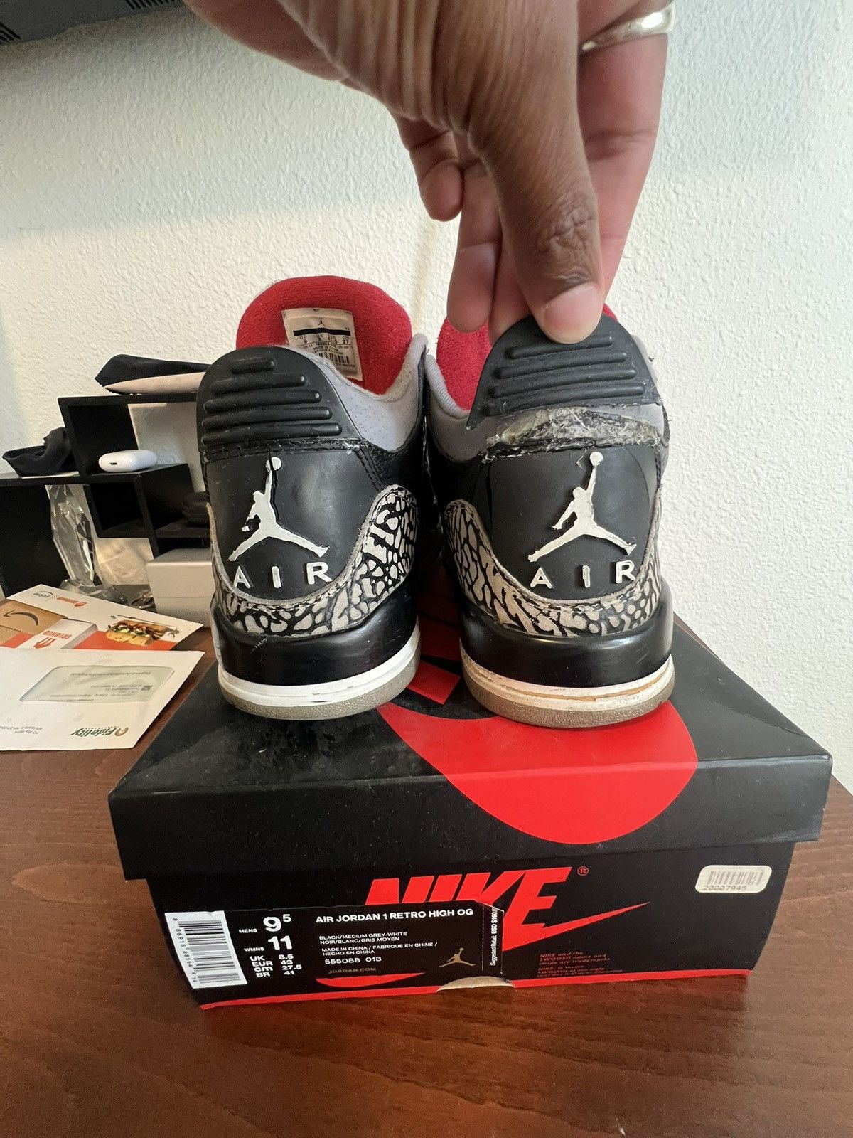 Jordan Brand × Vintage Air Jordan 3 “black cement” Size US 9 / EU 42 - 4 Thumbnail
