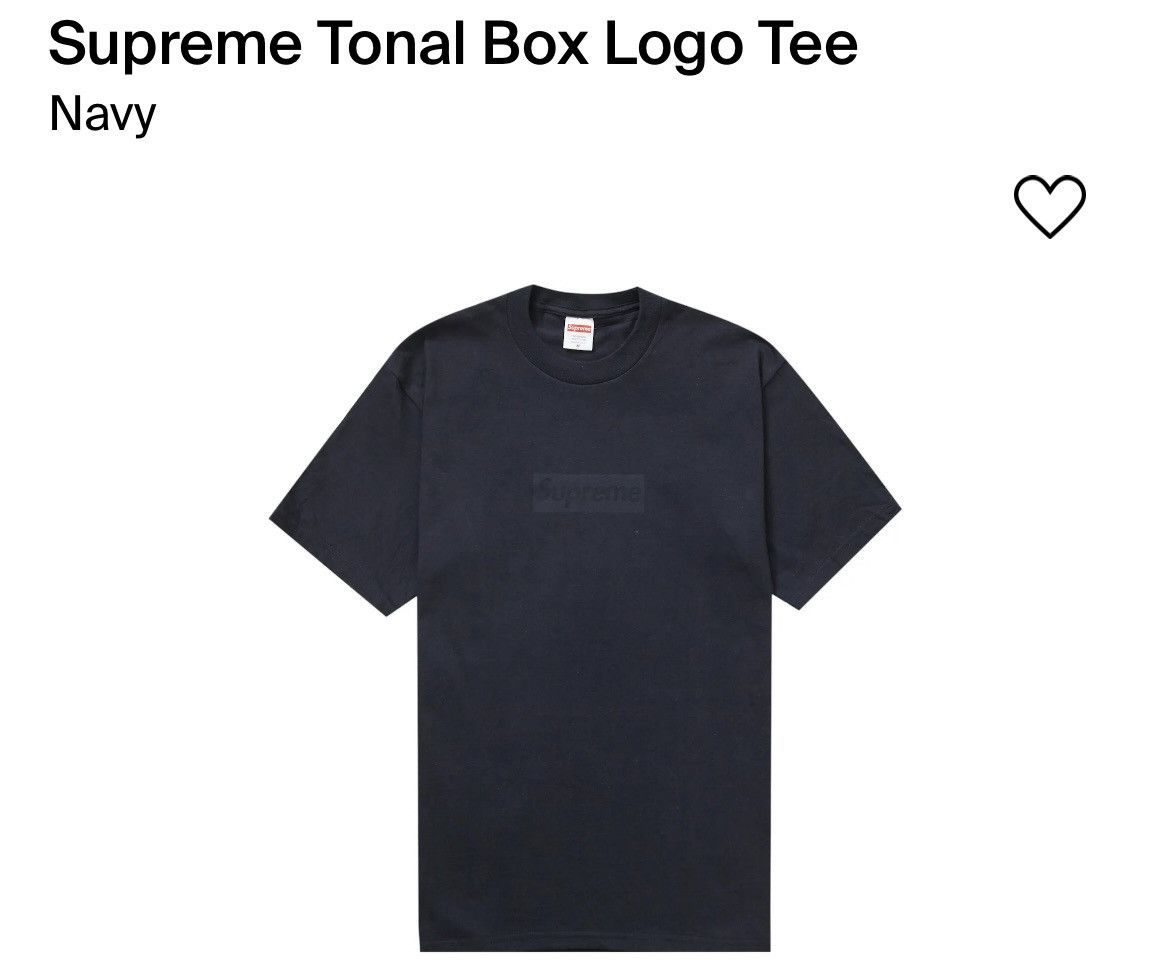 Supreme Tonal Box Logo T-Shirt SS 23 - Size XXL - Navy