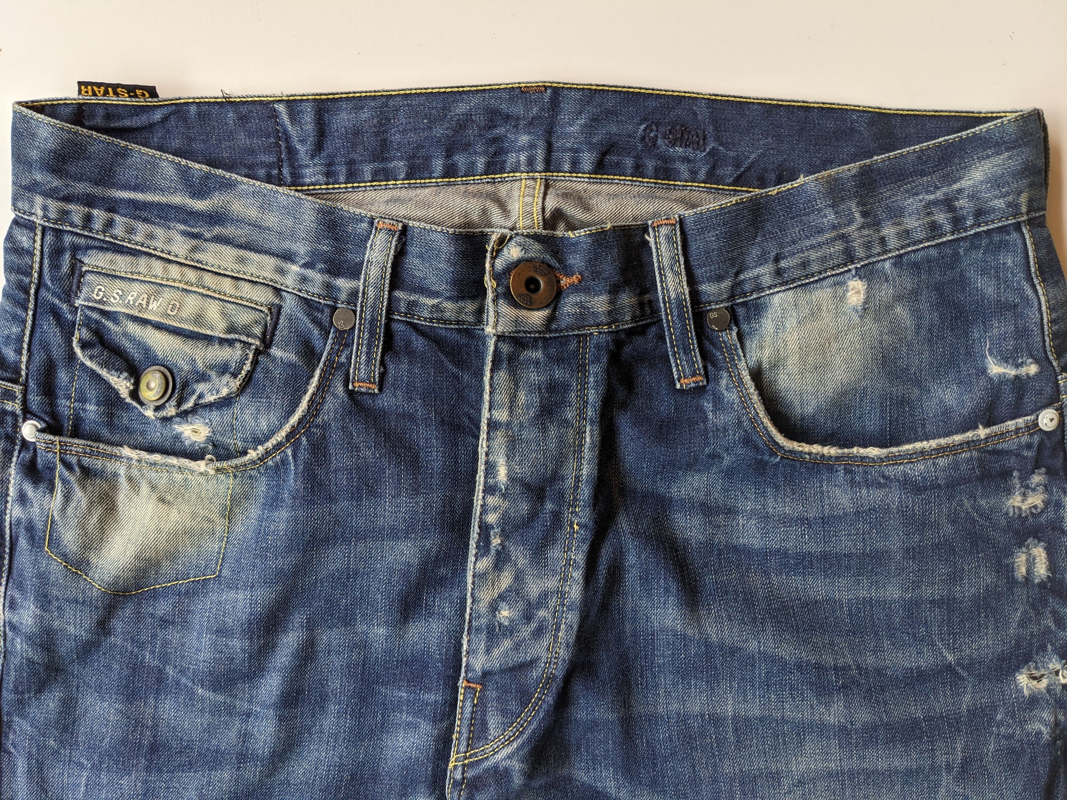 G-Star G Star Raw 3301 distressed faded jeans Size US 34 / EU 50 - 7 Thumbnail