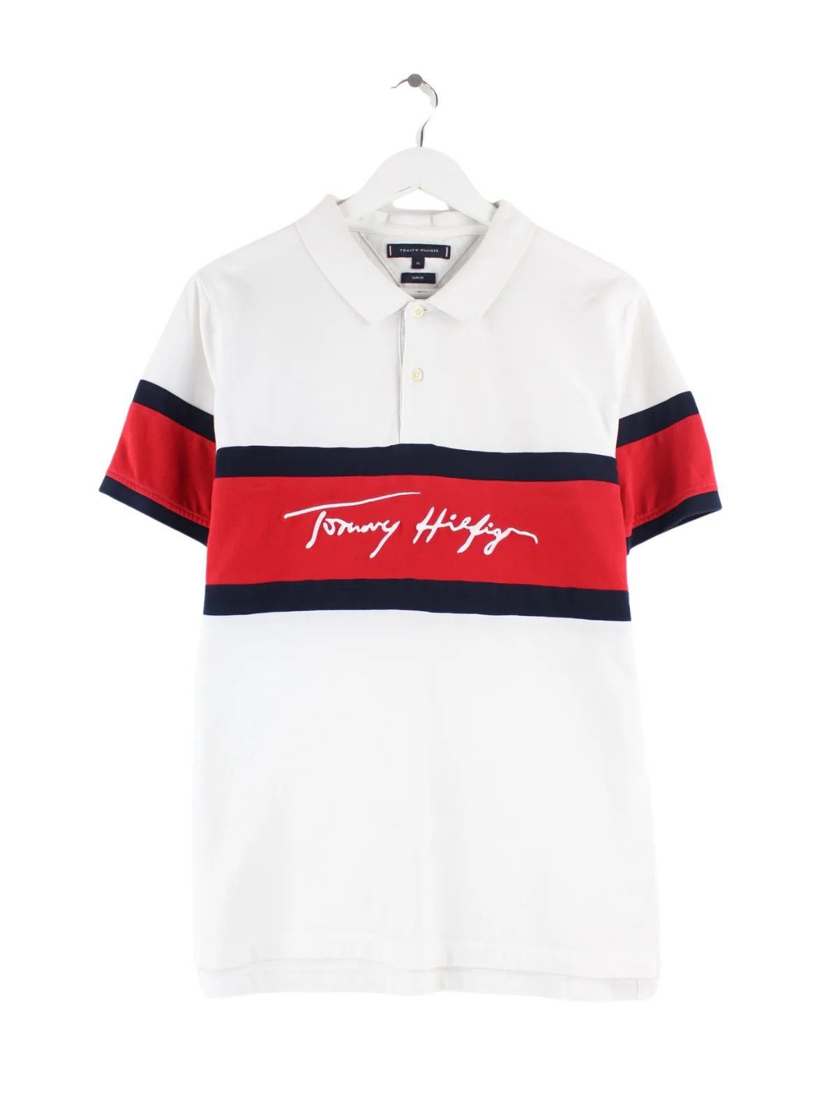 Tommy Hilfiger TOMMY HILFIGER Signature Logo Slim Fit Polo - White Size US S / EU 44-46 / 1 - 5 Thumbnail
