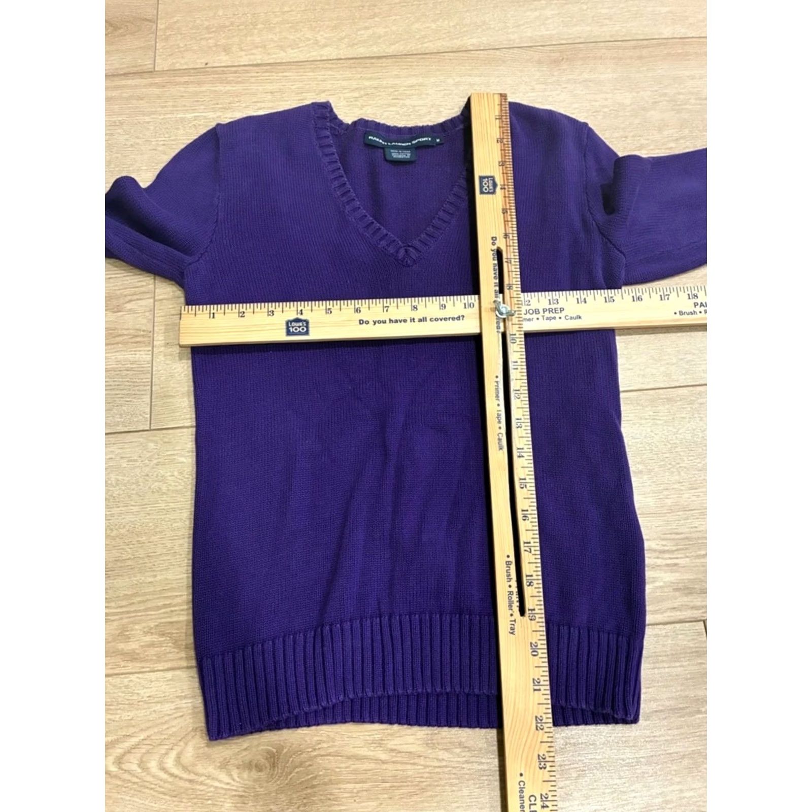 Ralph Lauren VINTAGE Ralph Lauren Sport Women’s V-neck Flesh Pony Sweater Cotton Size M Purple Women Pullover M Size M / US 6-8 / IT 42-44 - 4 Thumbnail